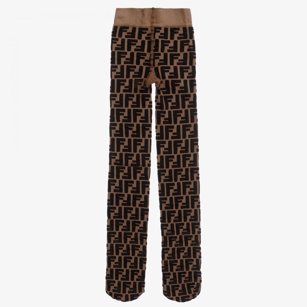 Girls Brown FF Logo Tights