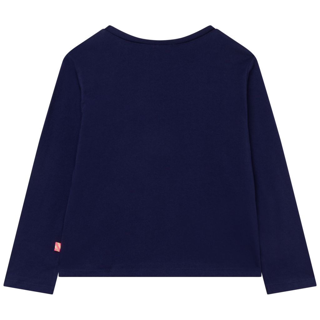 Girls Navy Cotton T-Shirt