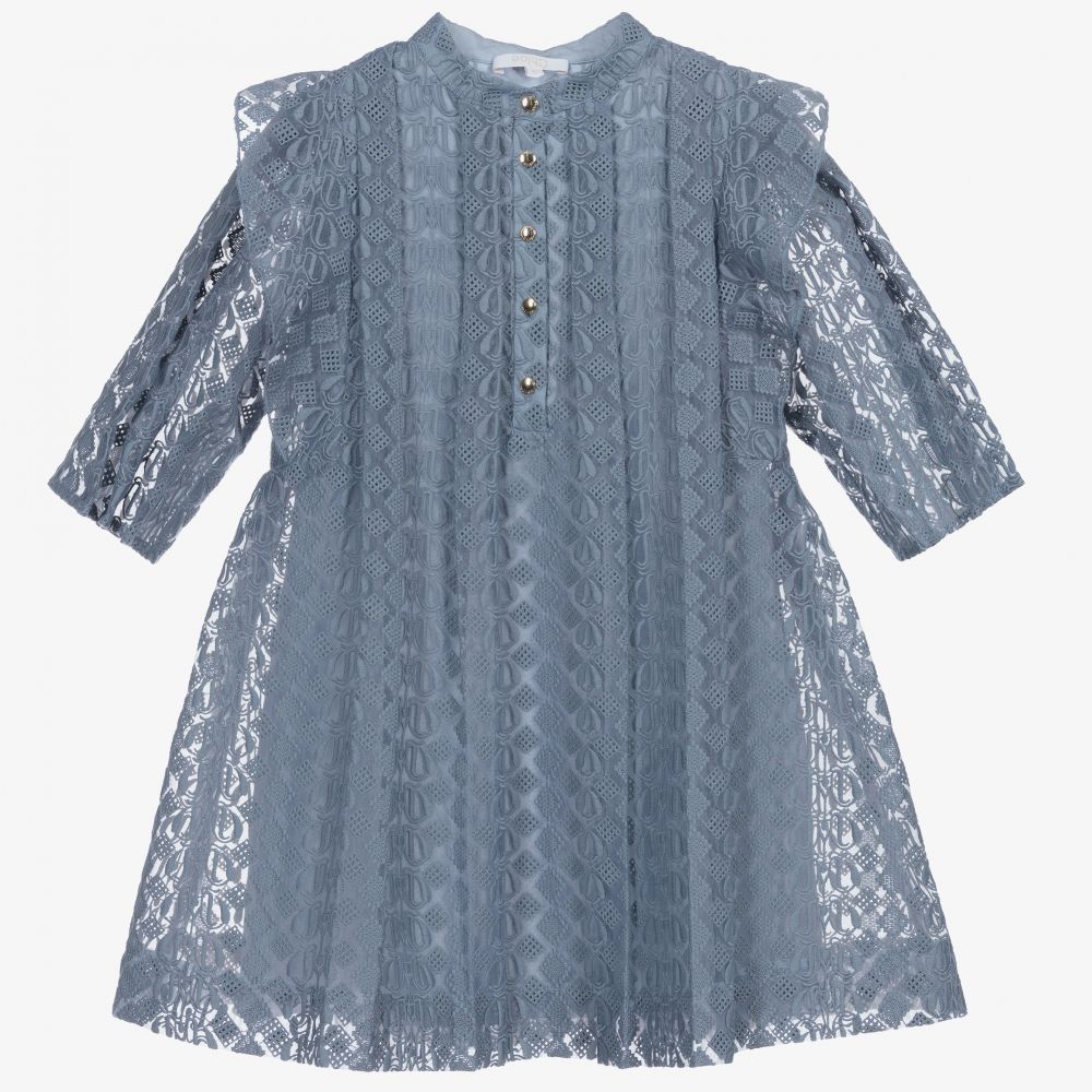 Girls Blue Organza Dress