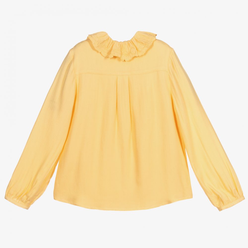 Girls Yellow Ruffle Blouse