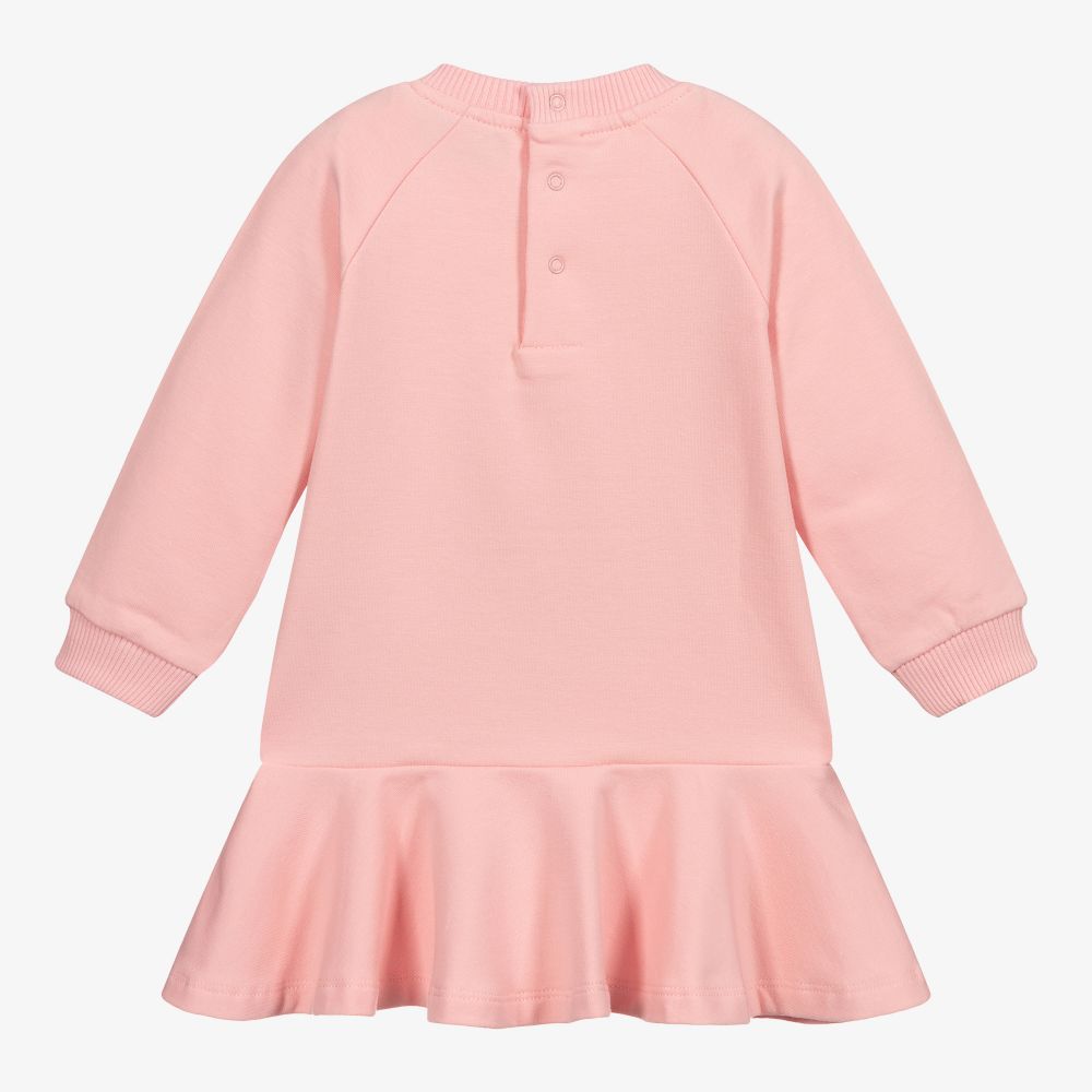 Baby Girls Pink Logo Cotton Dress