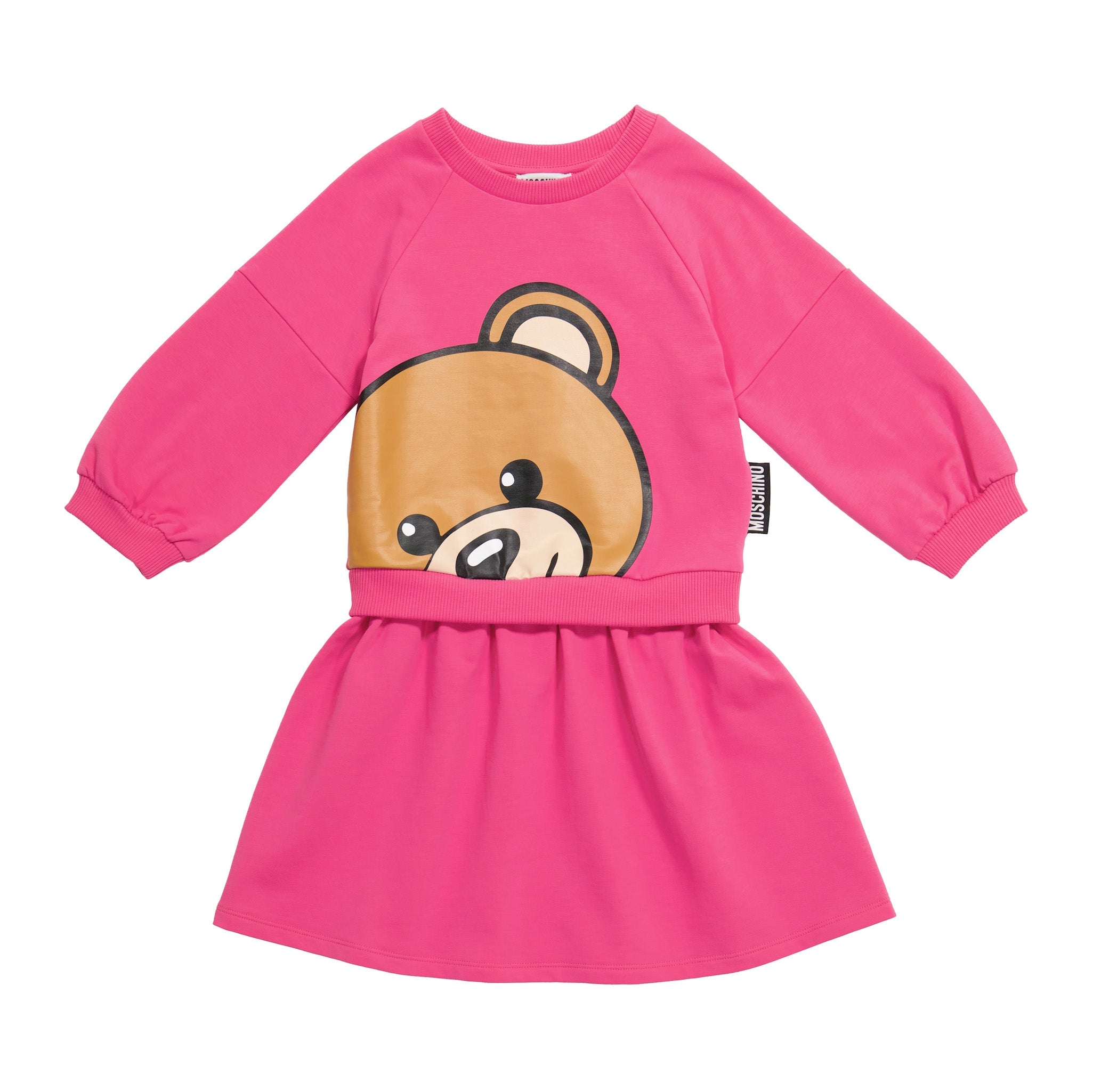Girls Fuchsia Bear Cotton Dress