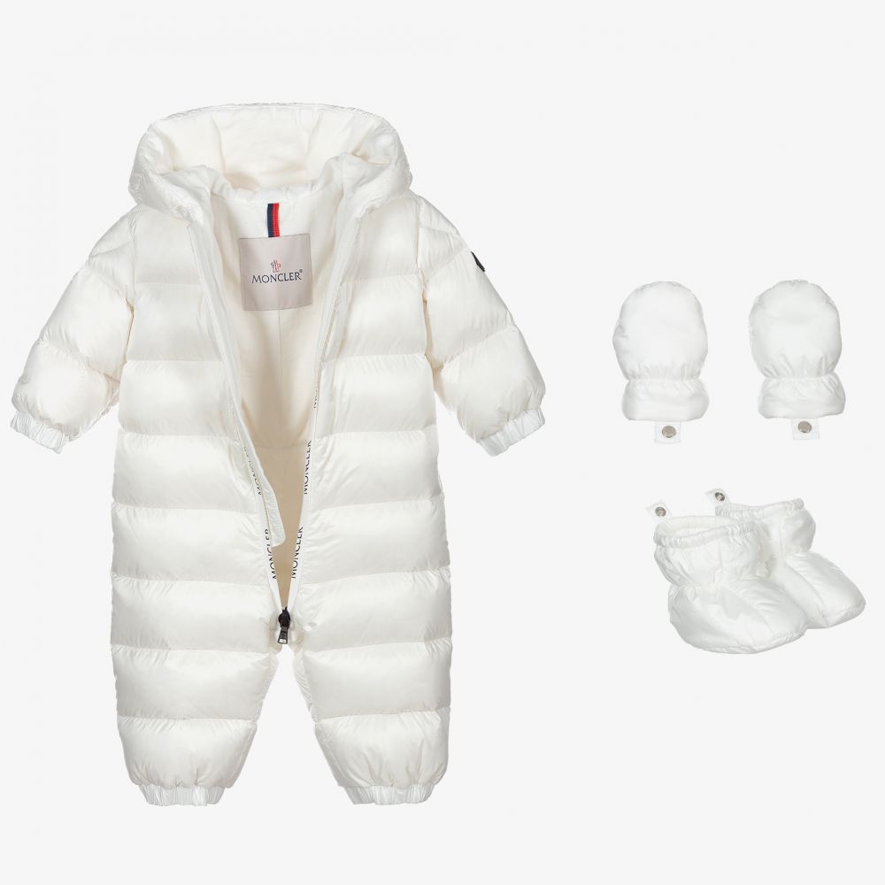 Combinaison de Neige Rembourrée en Duvet Ivoire pour Bébés Garçons et Filles