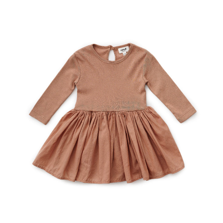 Girls Caramel Cotton Dress