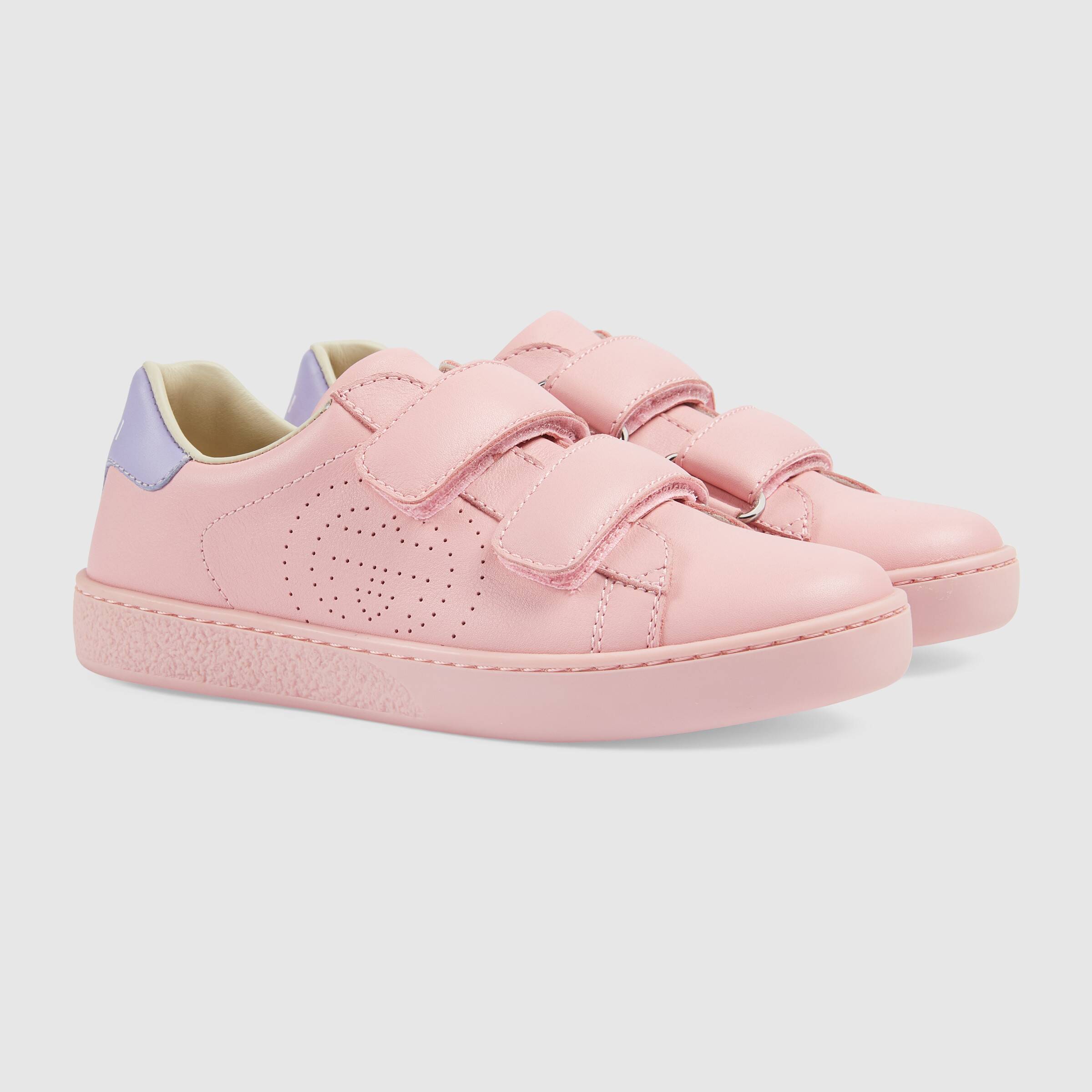 Girls Pink GG Logo Leather Shoes