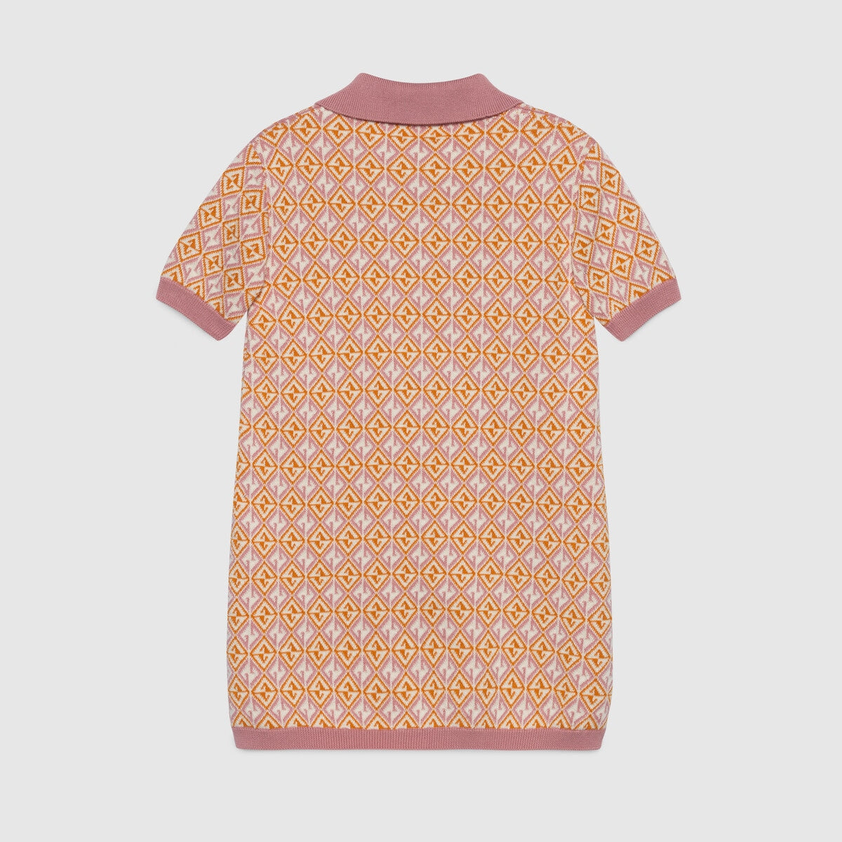 Girls Pink Knit Polo Dress