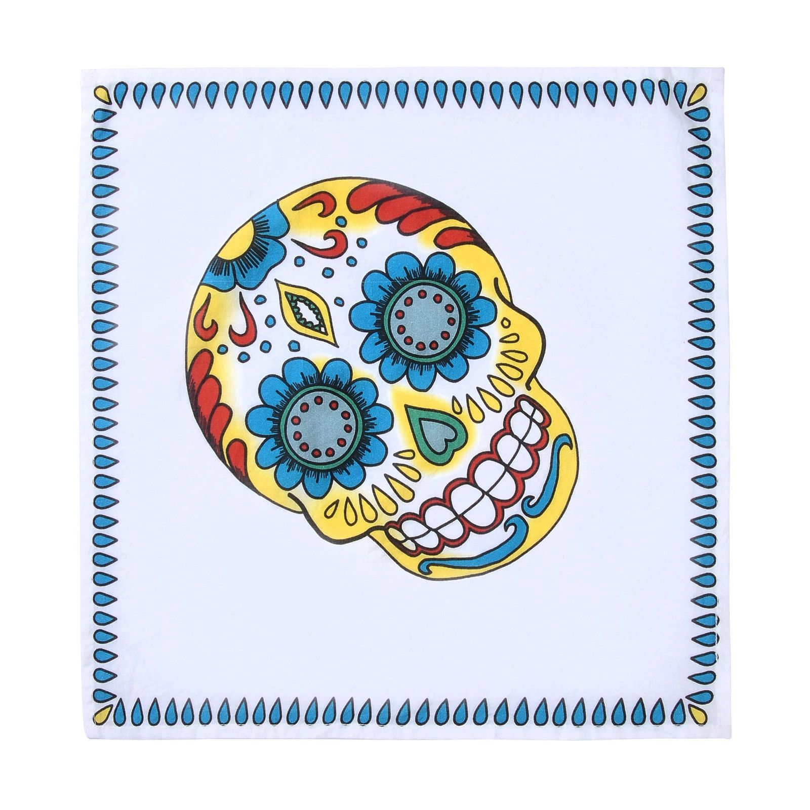 Boys White Sugar Skull Printed Trims Scarf - CÉMAROSE | Children's Fashion Store - 1