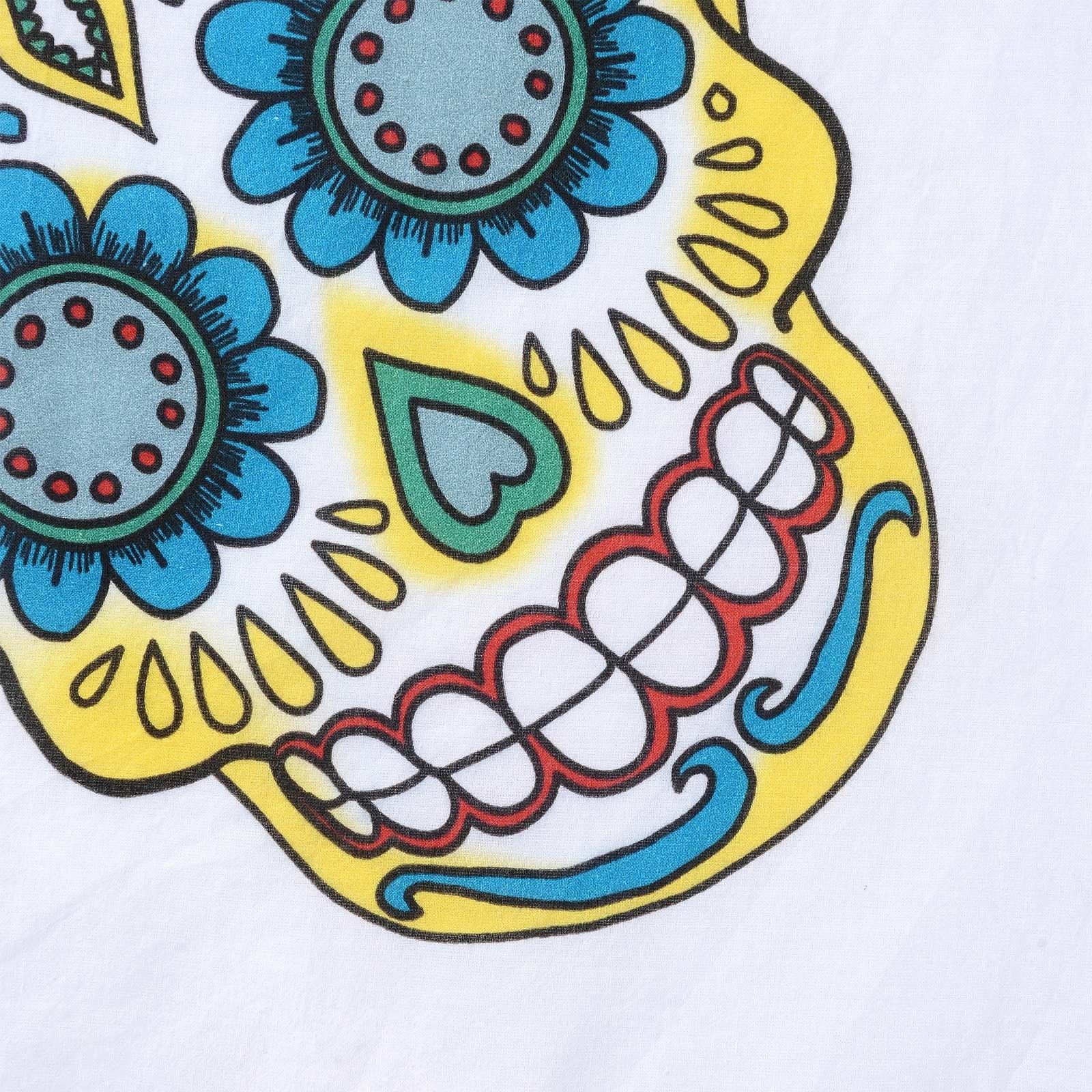 Boys White Sugar Skull Printed Trims Scarf - CÉMAROSE | Children's Fashion Store - 2