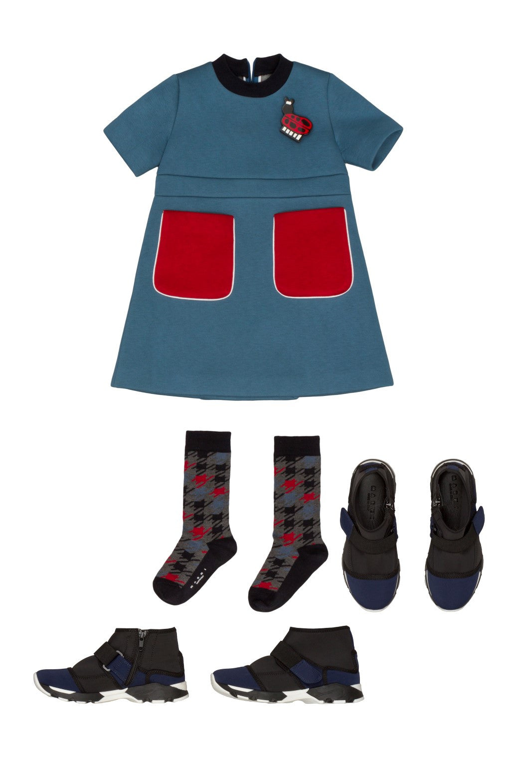 Girls Dark Green Dress With Patch Pocket - CÉMAROSE | Children's Fashion Store - 2