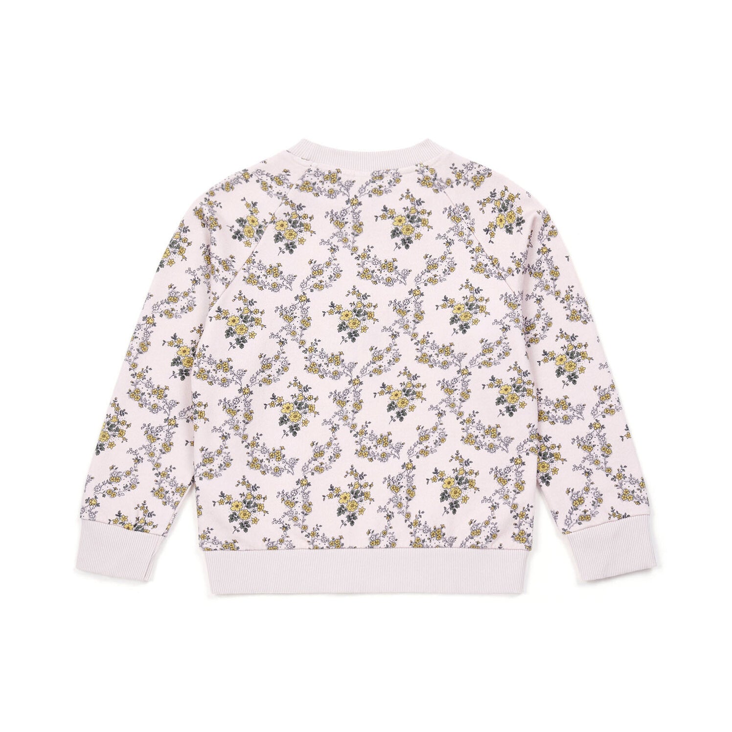 Girls Pink Printed Cotton Sweatshirt