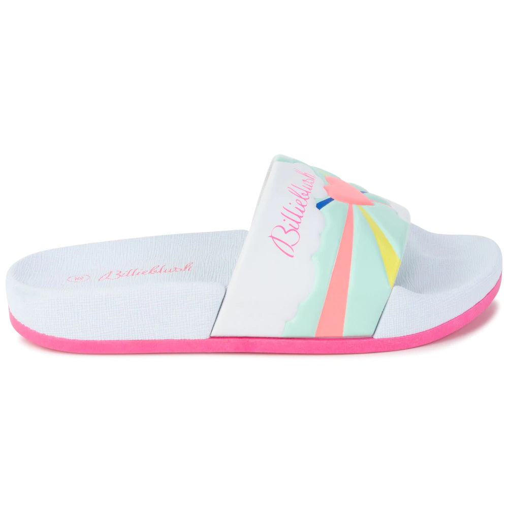 Girls White Logo Sandals