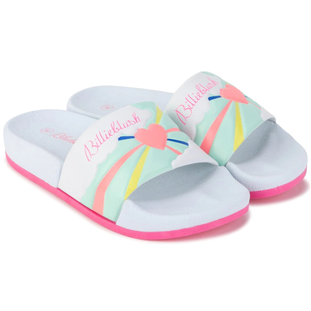 Girls White Logo Sandals