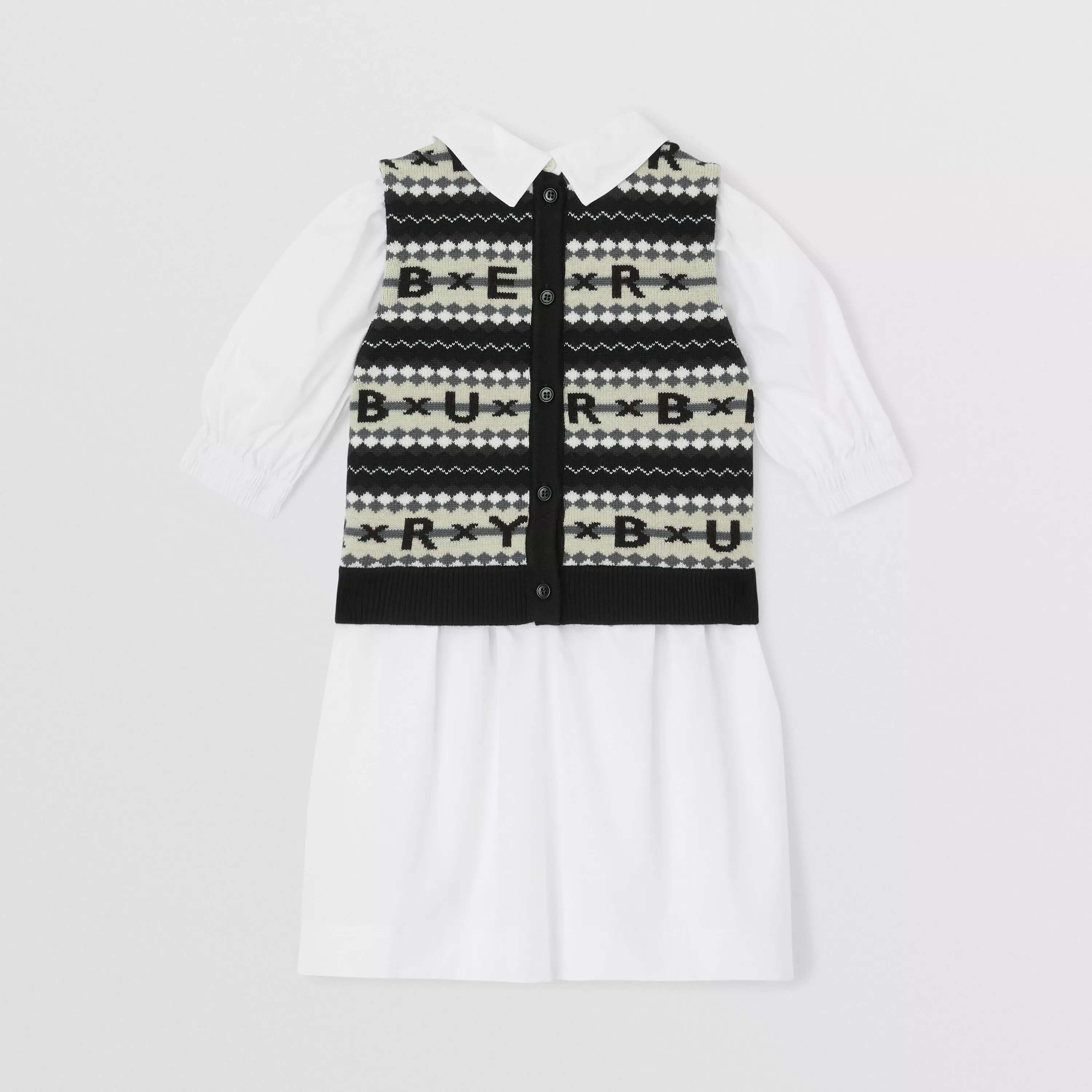 Girls White Cotton Dress