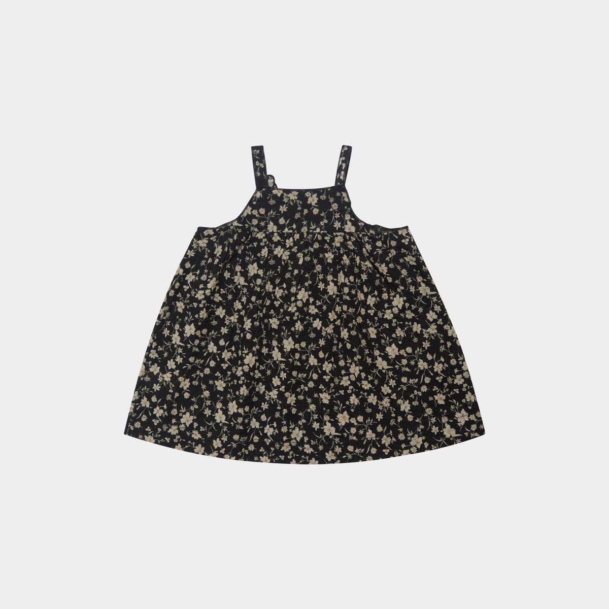 Baby Girls Black Floral Cotton Dress