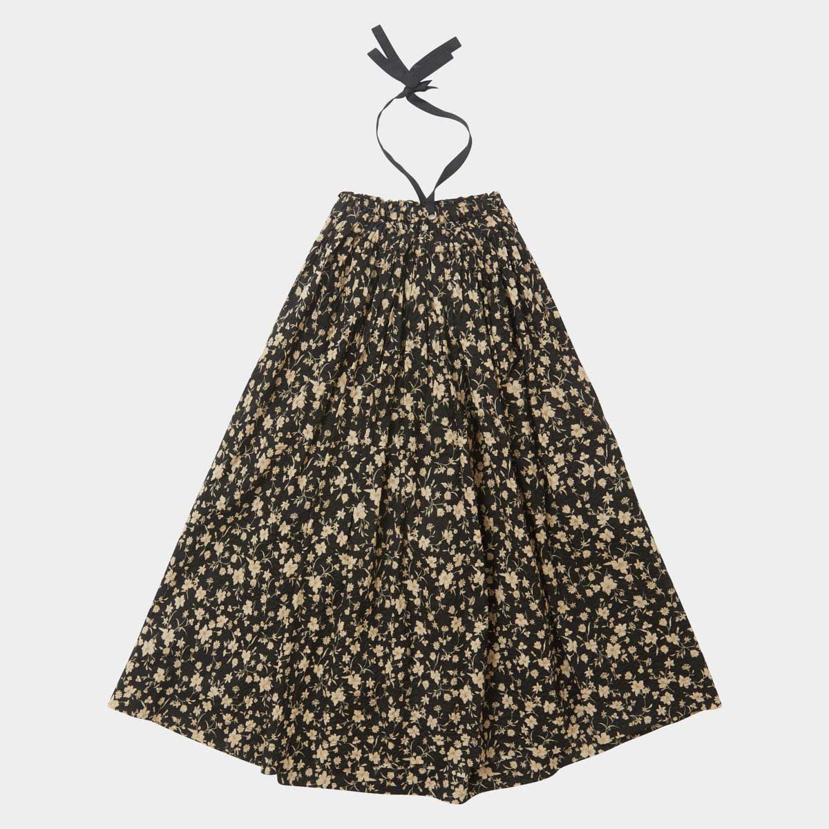 Girls Black Floral Cotton Dress
