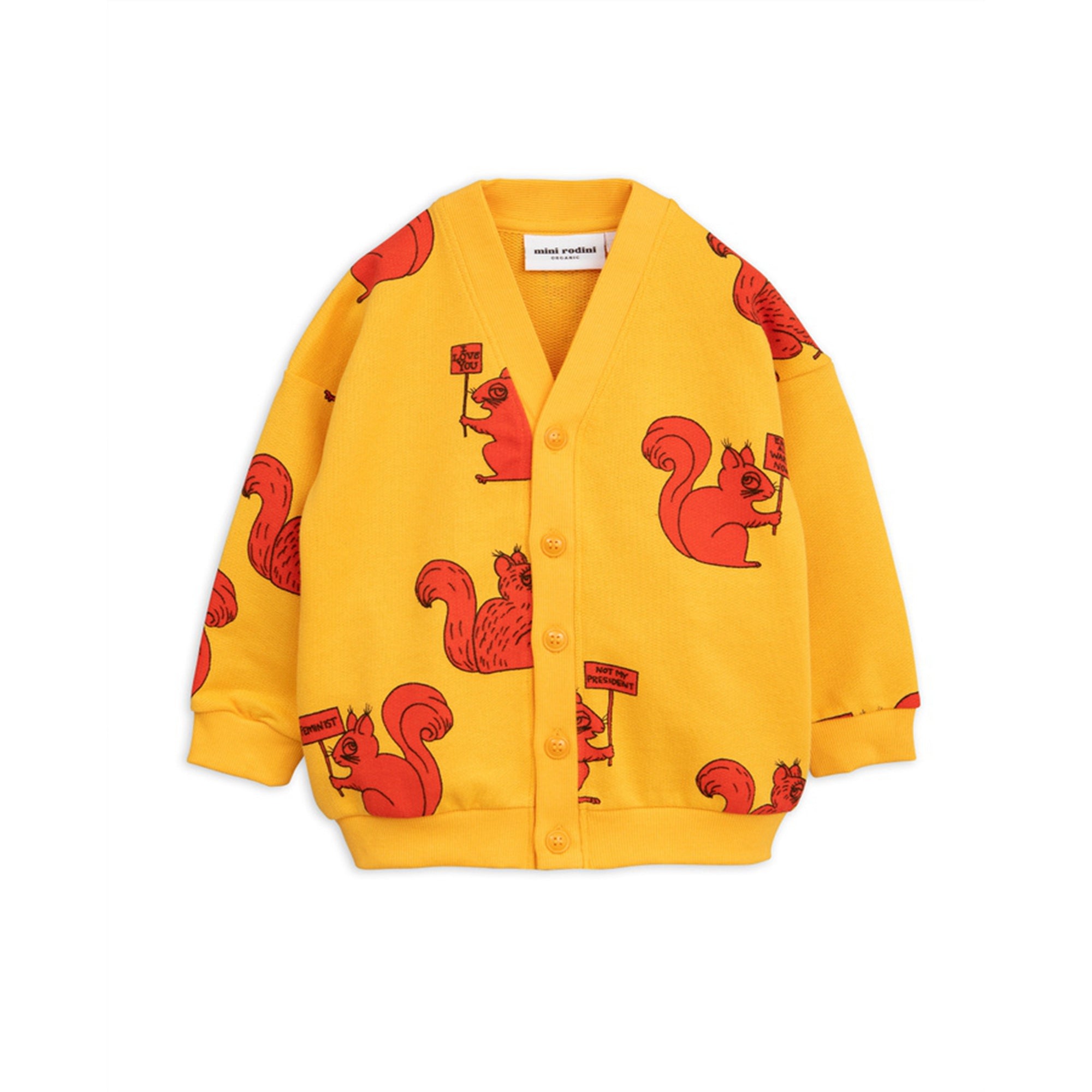 Girls Yellow Organc Cotton Cardigan