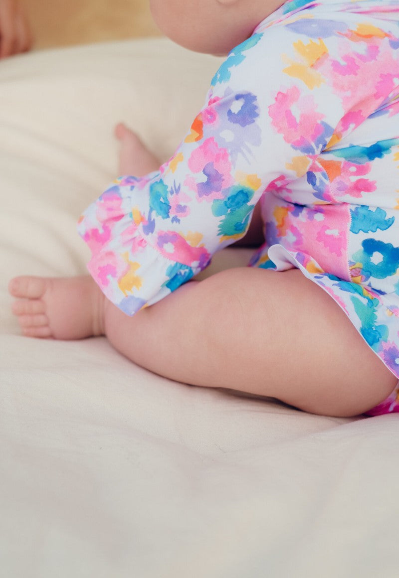 Girls Pink Floral Swimsuit