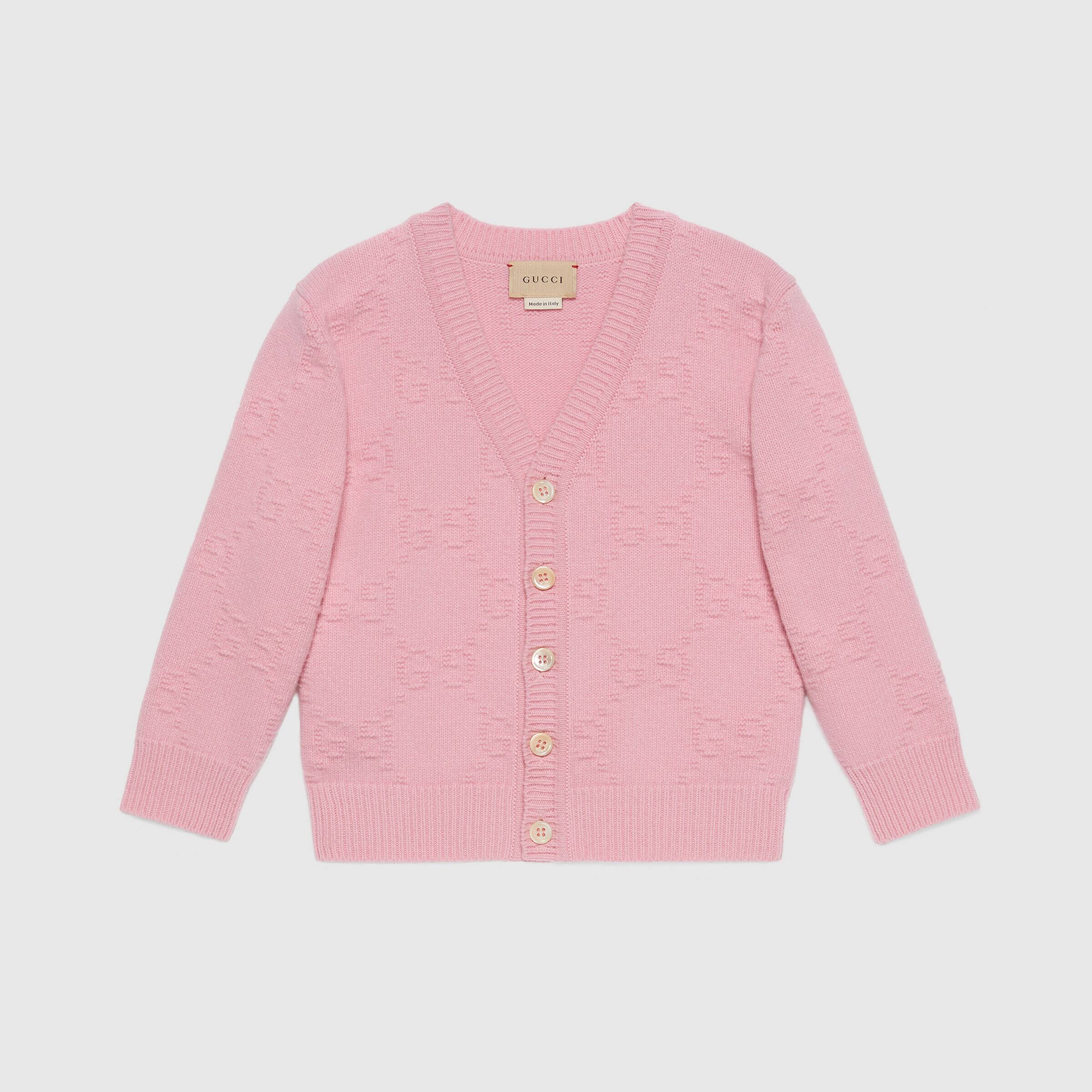 Girls Pink Wool Cardigan
