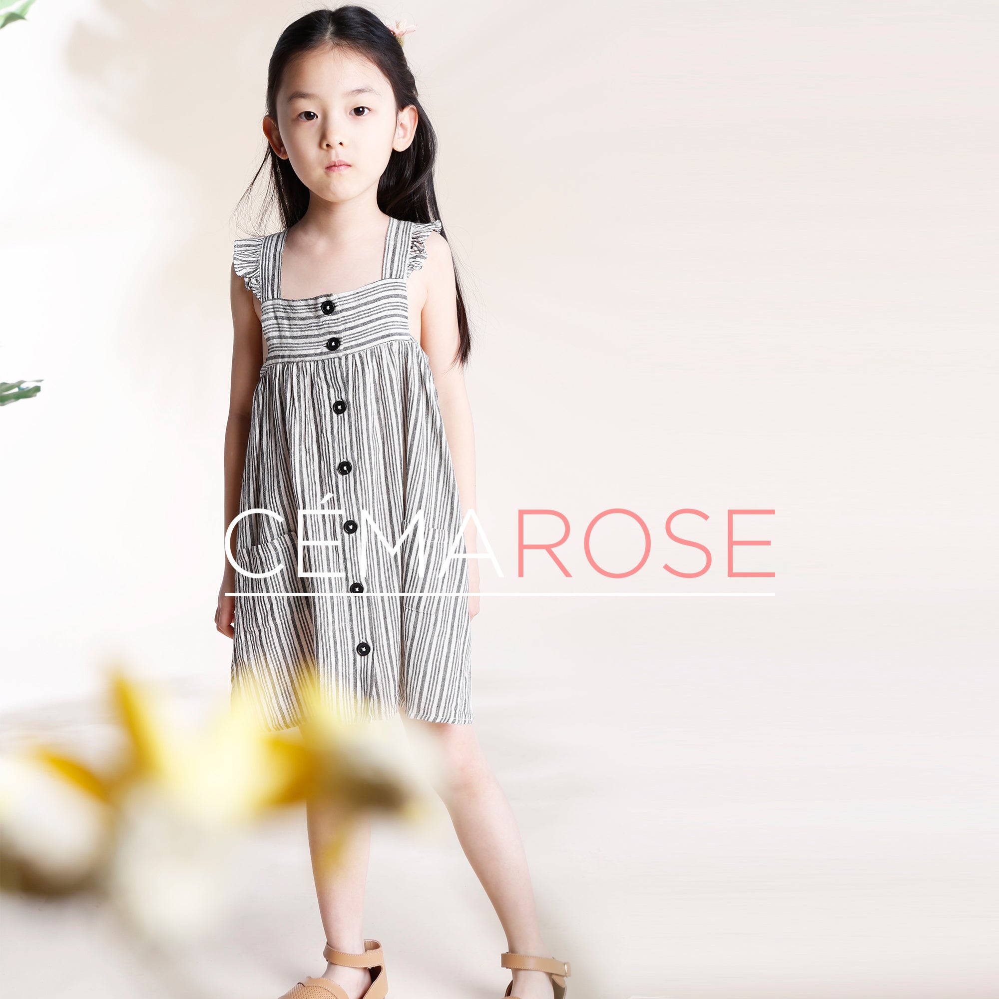 Girls Black & White "Stripes B&W" Dress