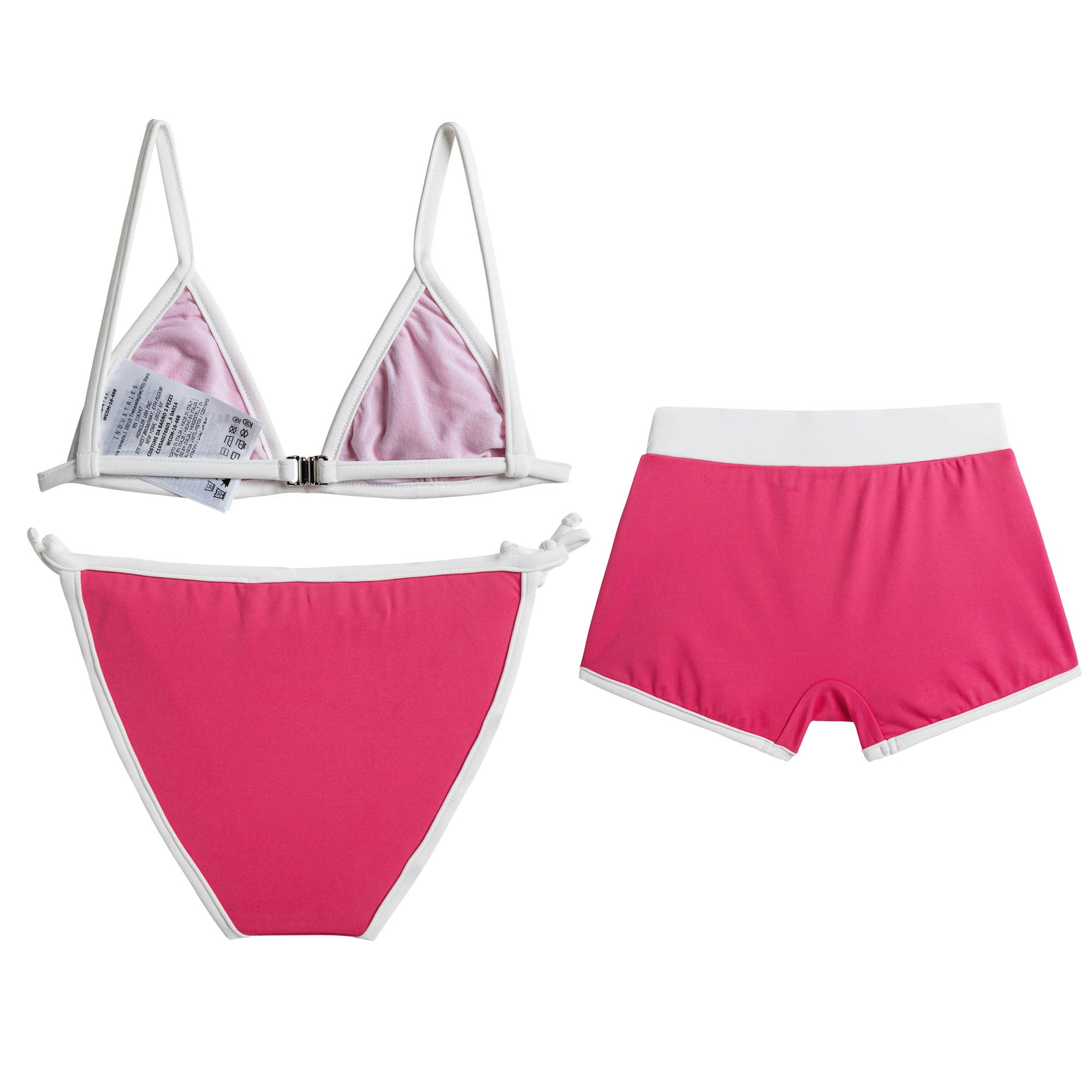 Girls Pink Bikini & Shorts (3 Piece)