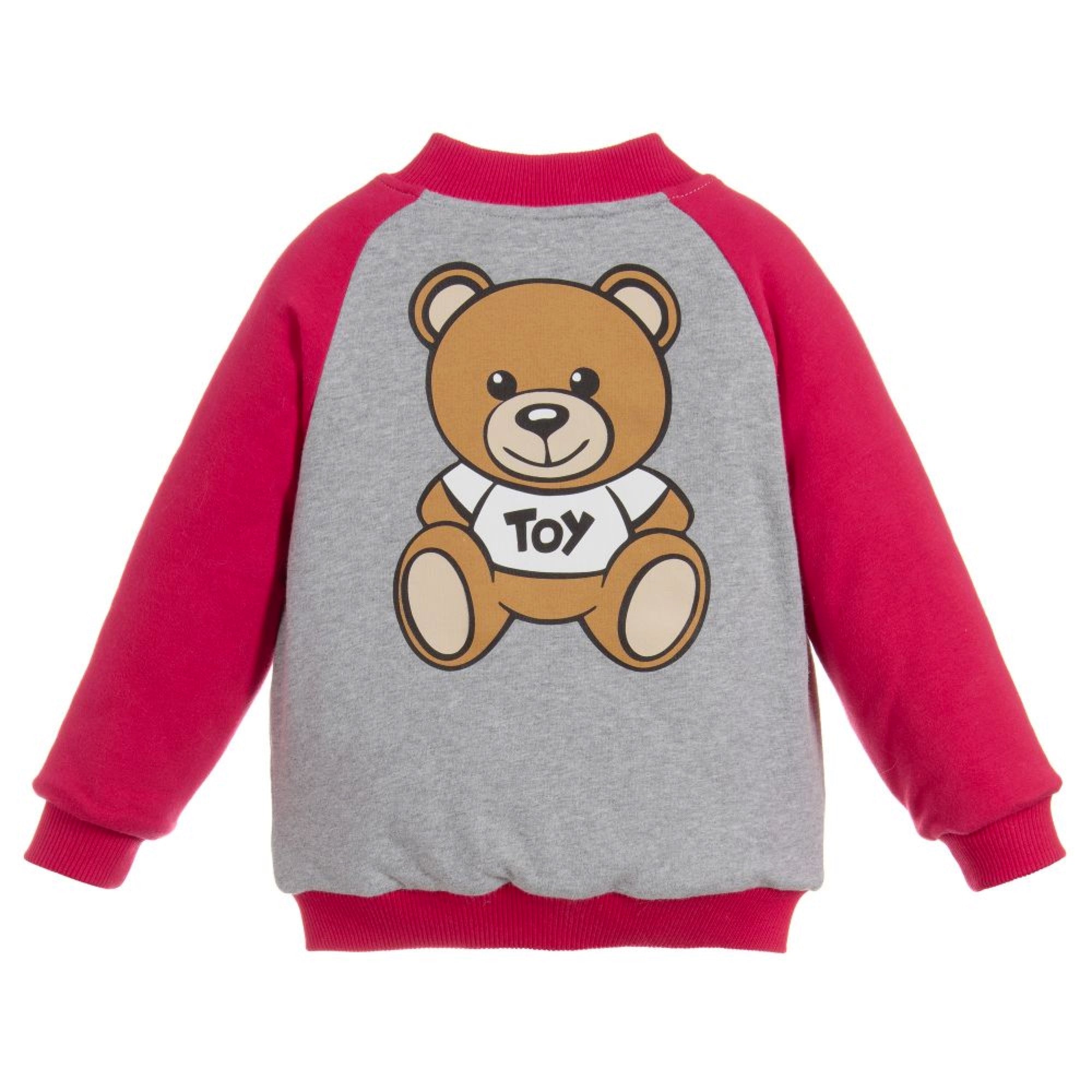 Baby Girls Grey & Red Cotton Cardigan