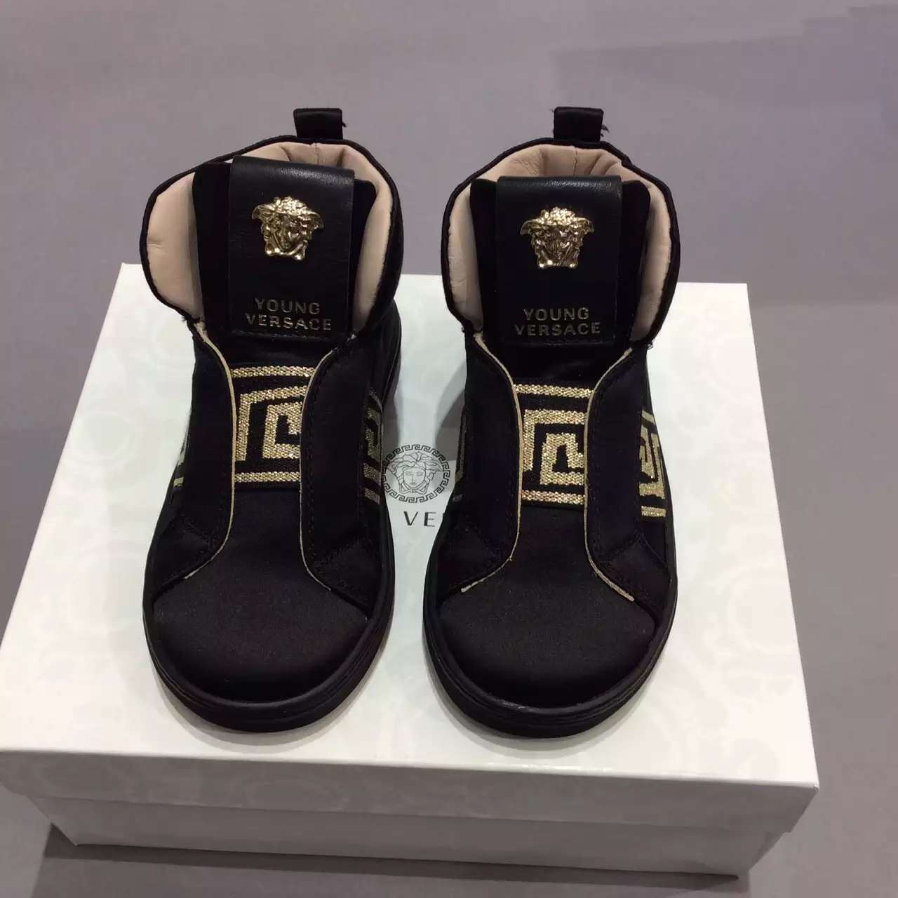 Girls Black High Top With Gold Rhinestone Trims - CÉMAROSE | Children's Fashion Store