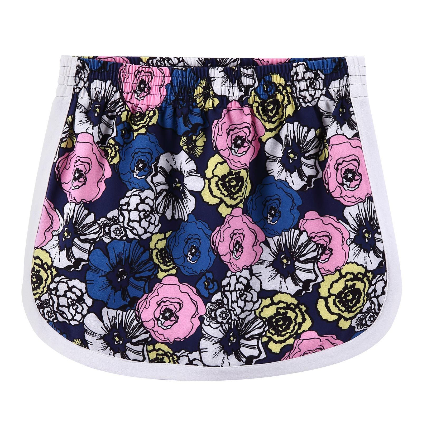 Girls Multicolor Flower Printed Crepe Skirt - CÉMAROSE | Children's Fashion Store - 1