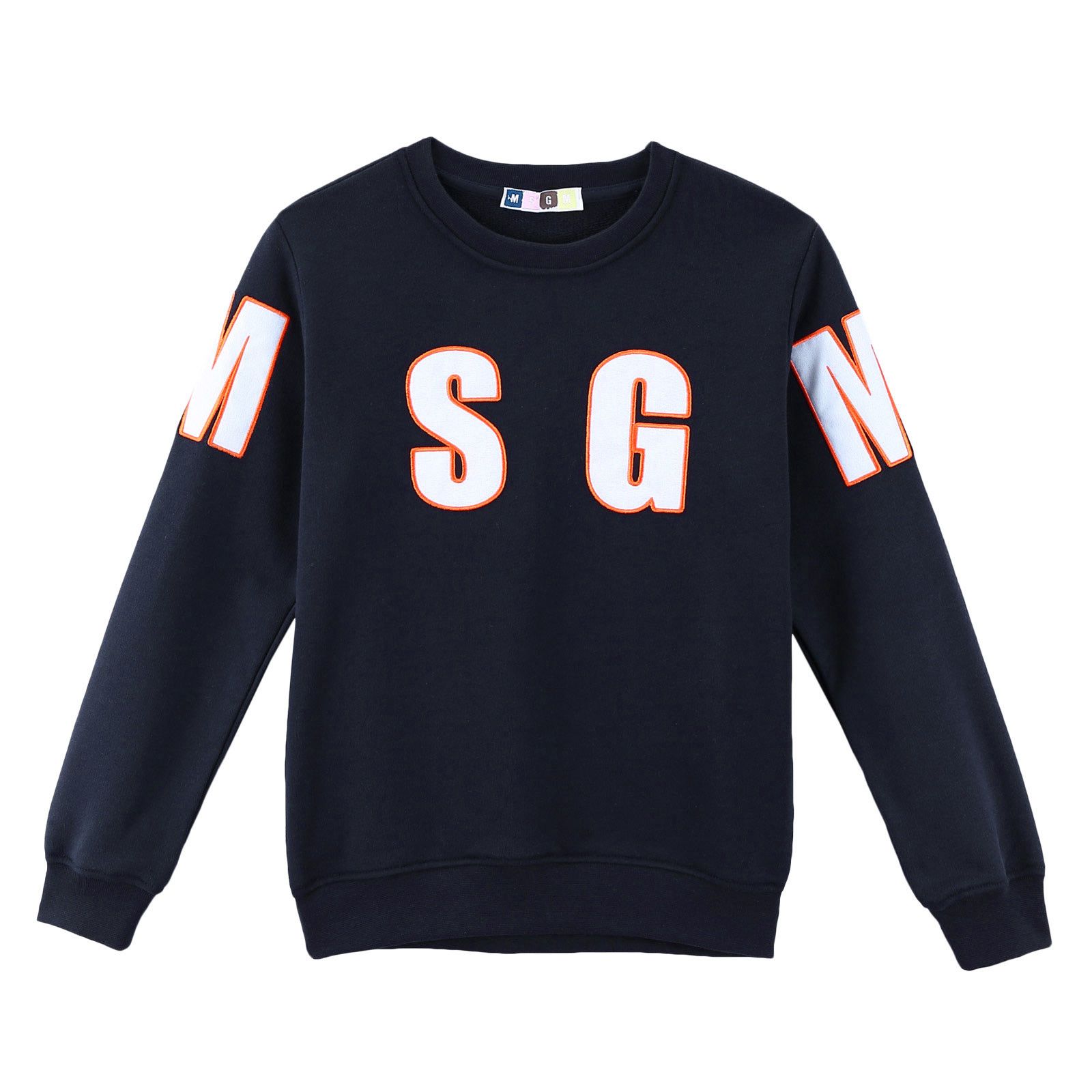 Boys Blue Knitted Sweatshirt With Brand Logo - CÉMAROSE | Children's Fashion Store - 1