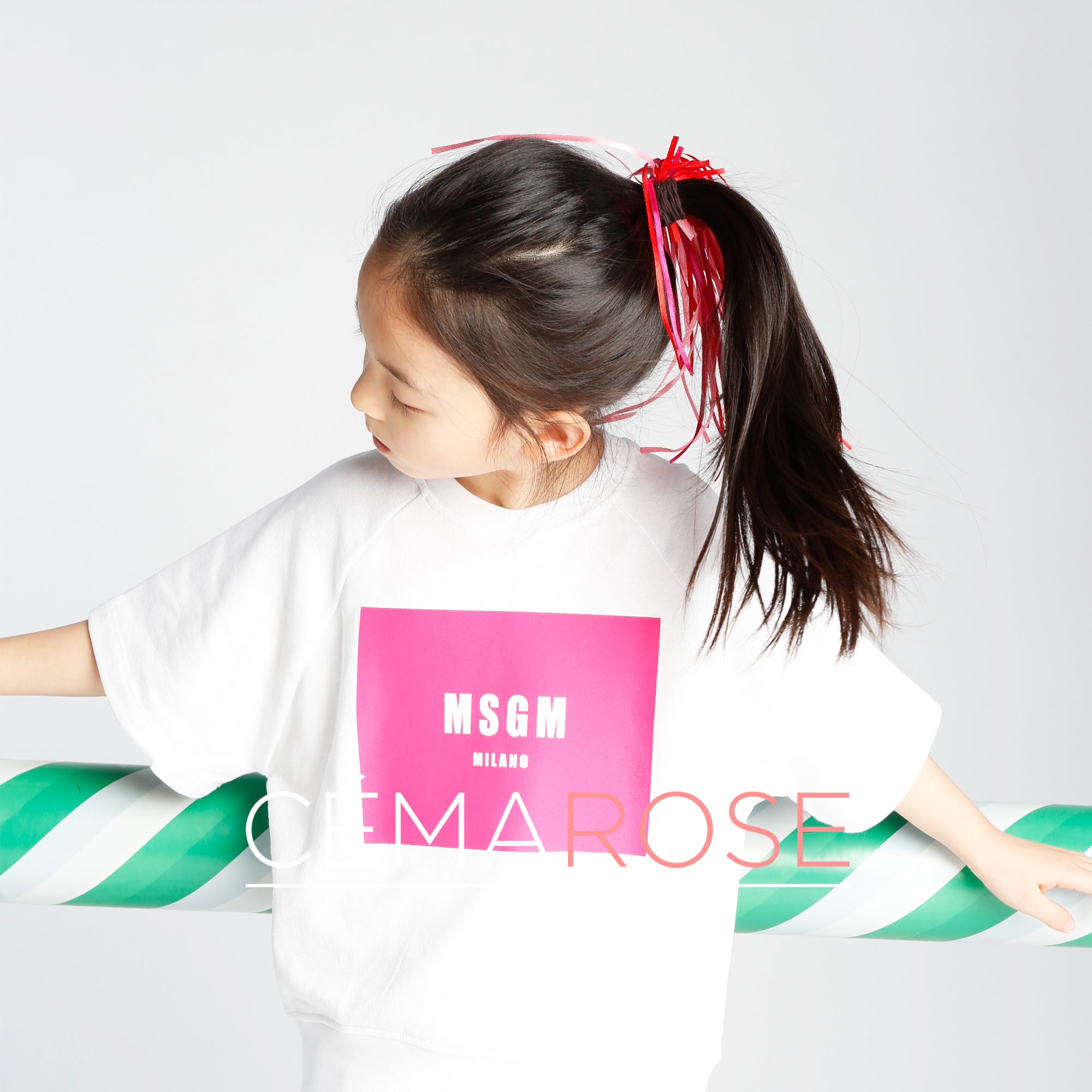 Girls White Logo Cotton Over Swea T-shirt