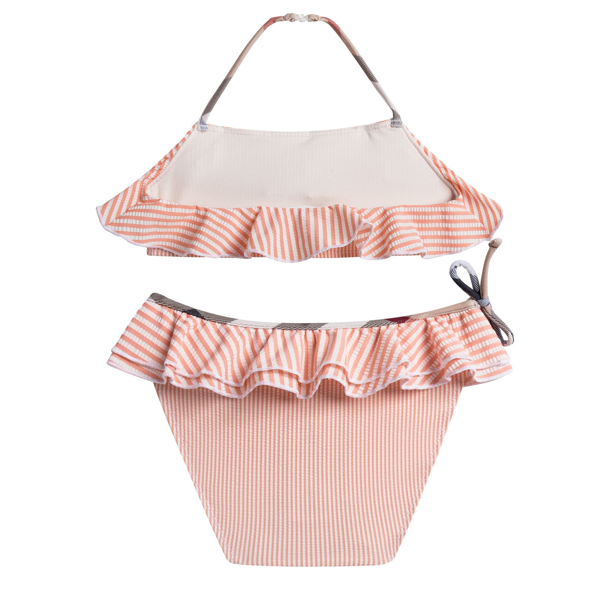 Girls Orange Striped Bikini