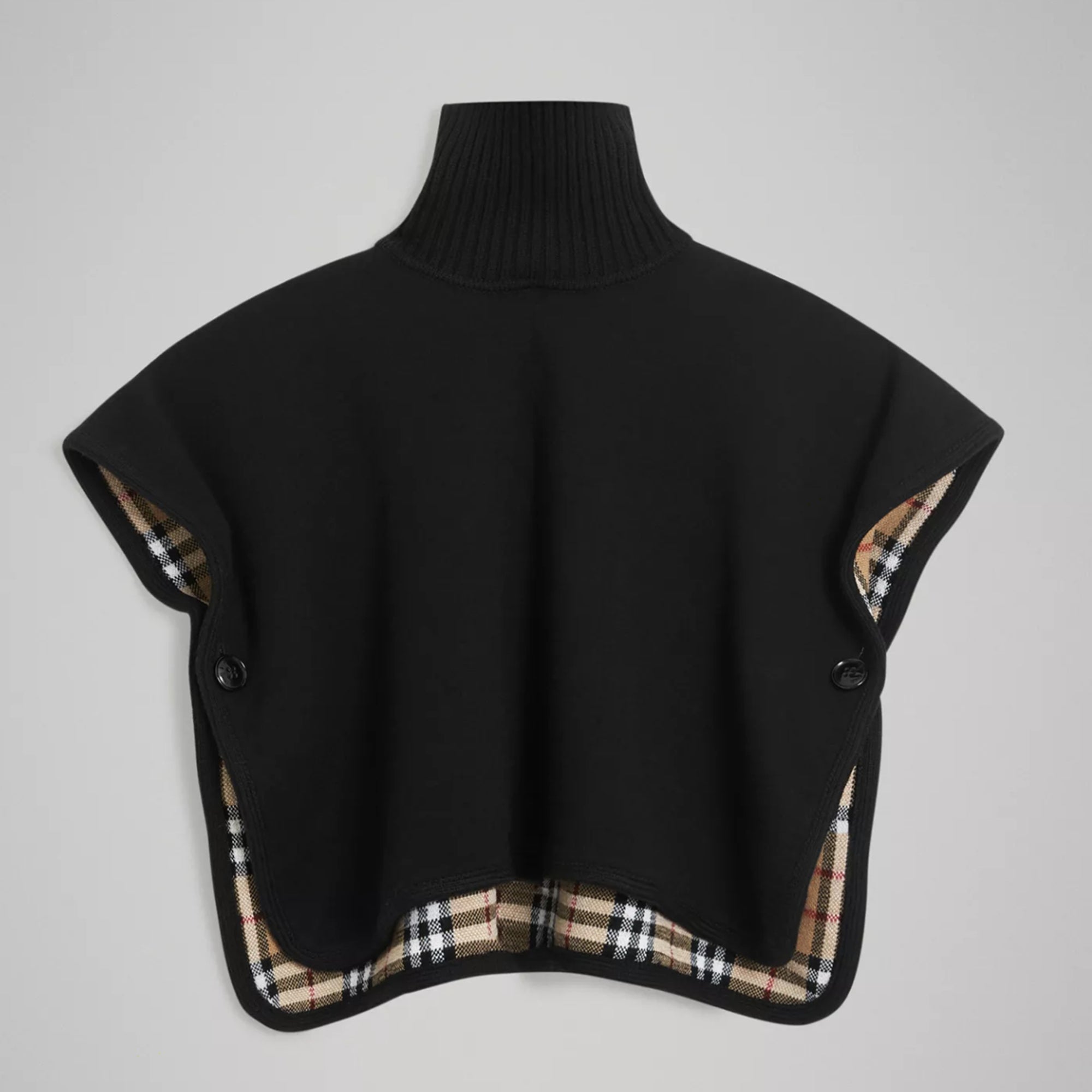 Girls Black Merino Wool Cape