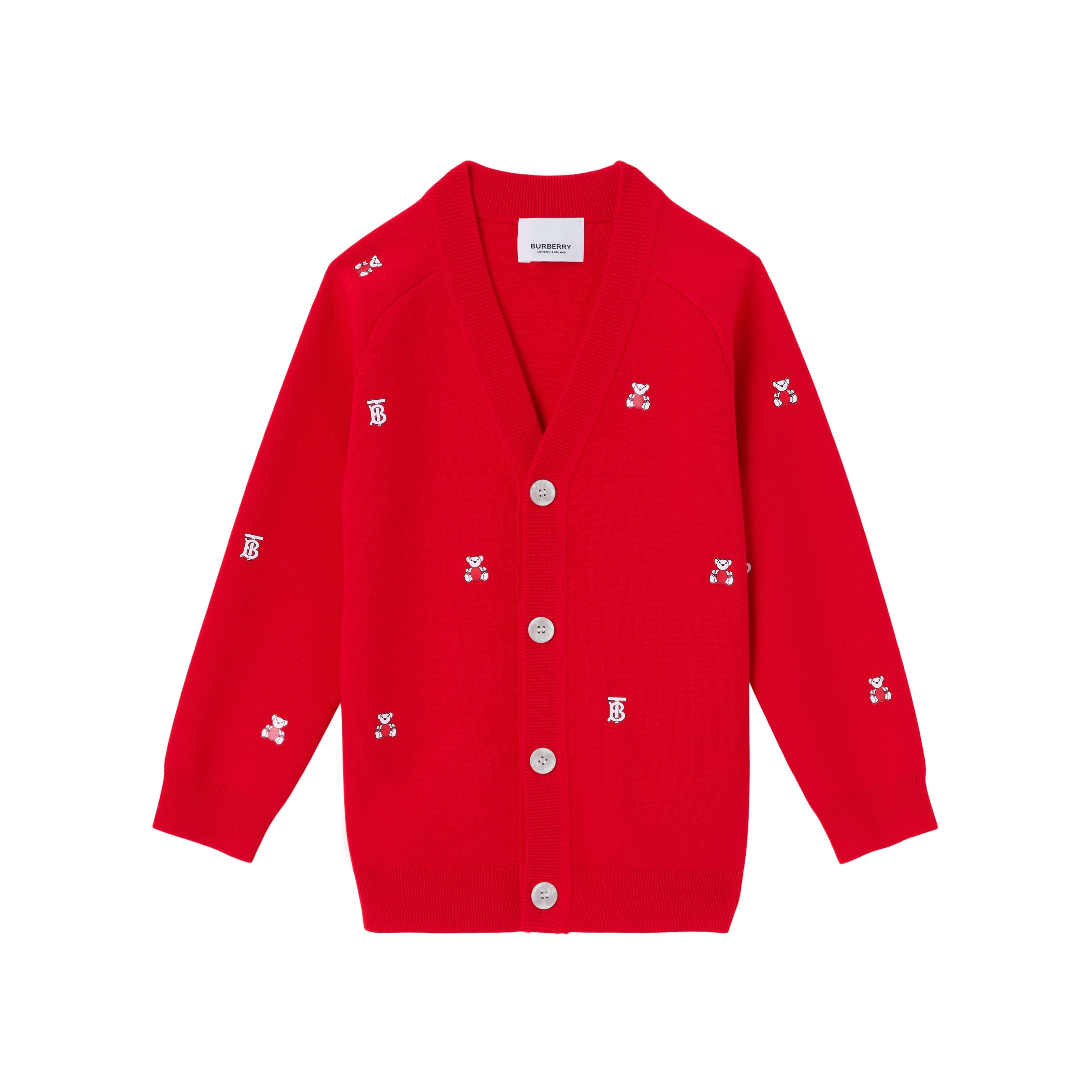 Girls Red Wool Cardigan