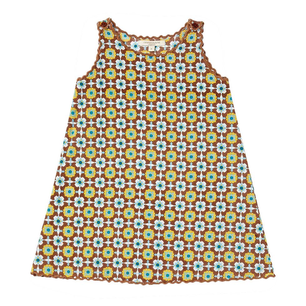 Girls Multicolor Block Printed Woven Dress - CÉMAROSE | Children's Fashion Store