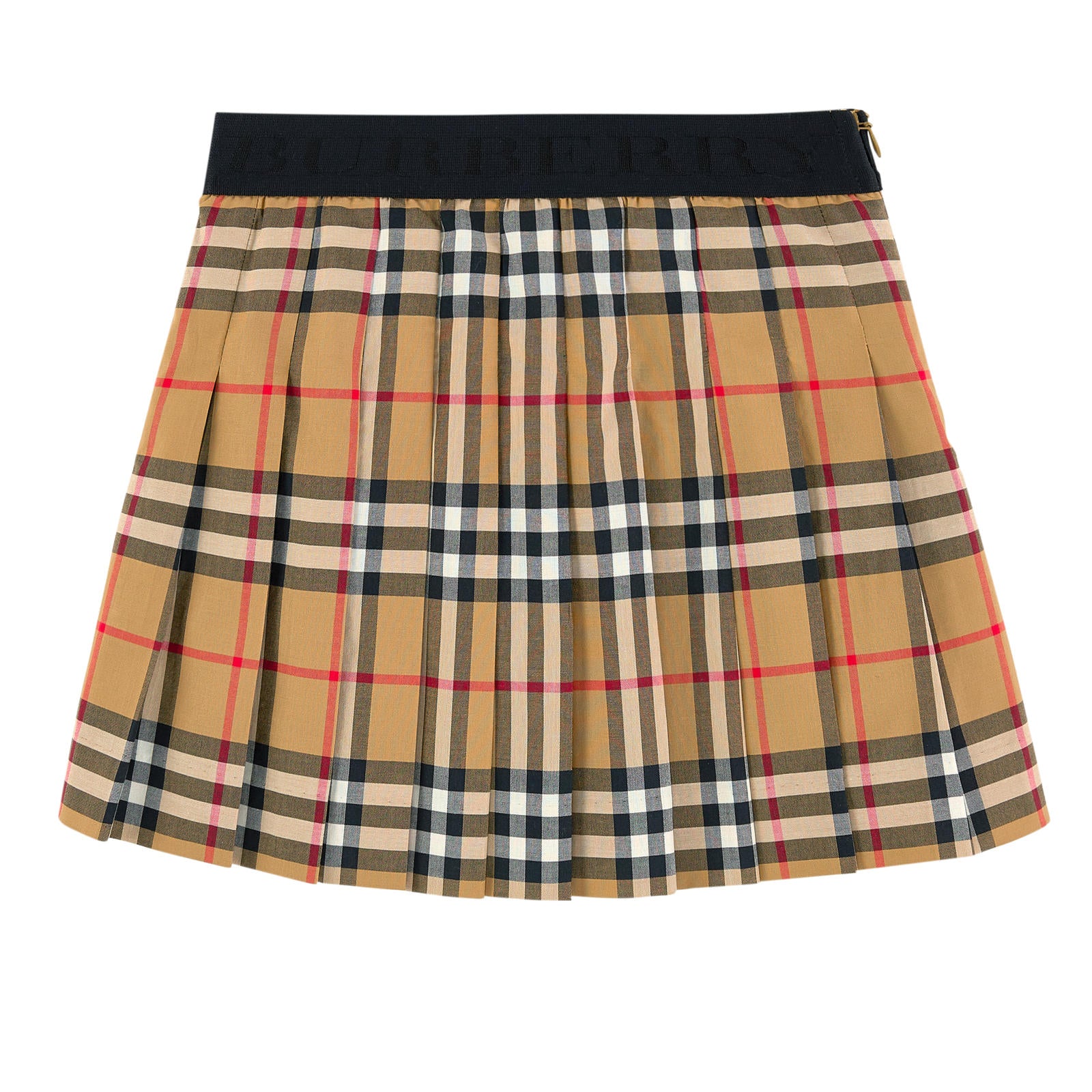 Girls Antique Yellow Check Cotton Skirt