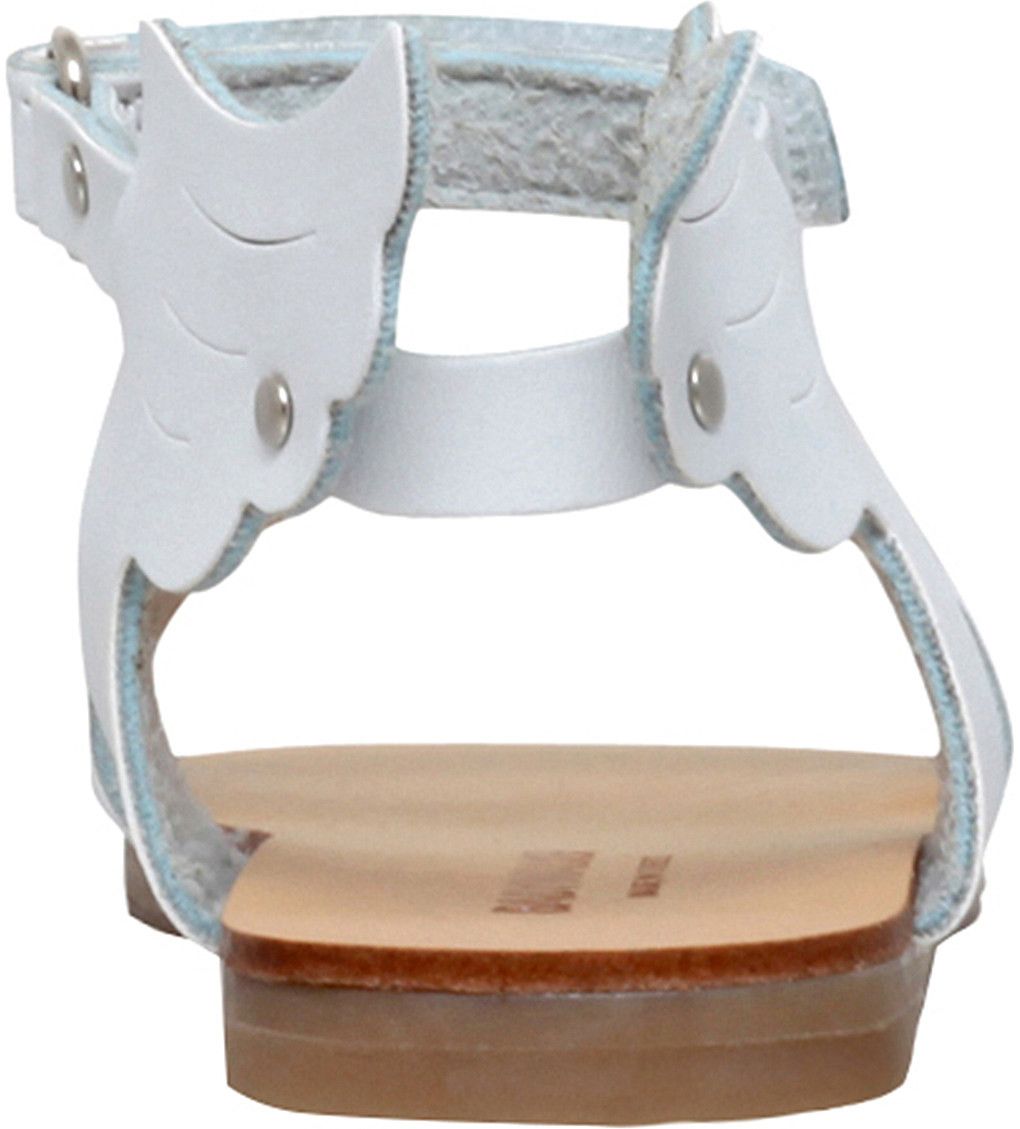 Girls White 'Winged Hermes' Regenerated Leather Sandals - CÉMAROSE | Children's Fashion Store - 2