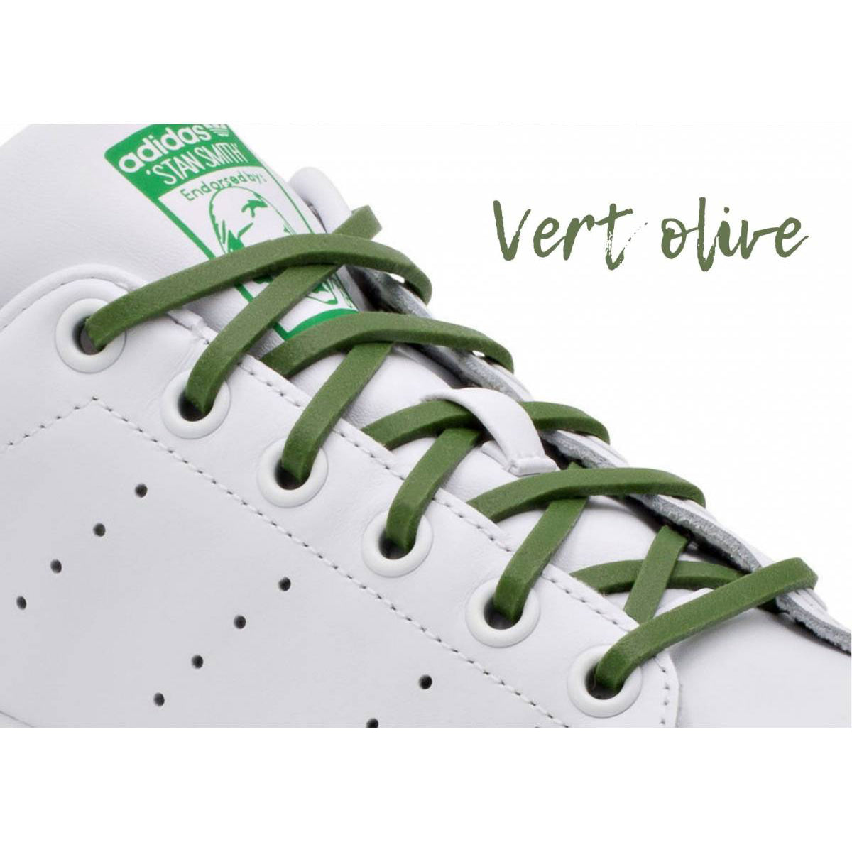 Adult Olive Silicone Shoelace