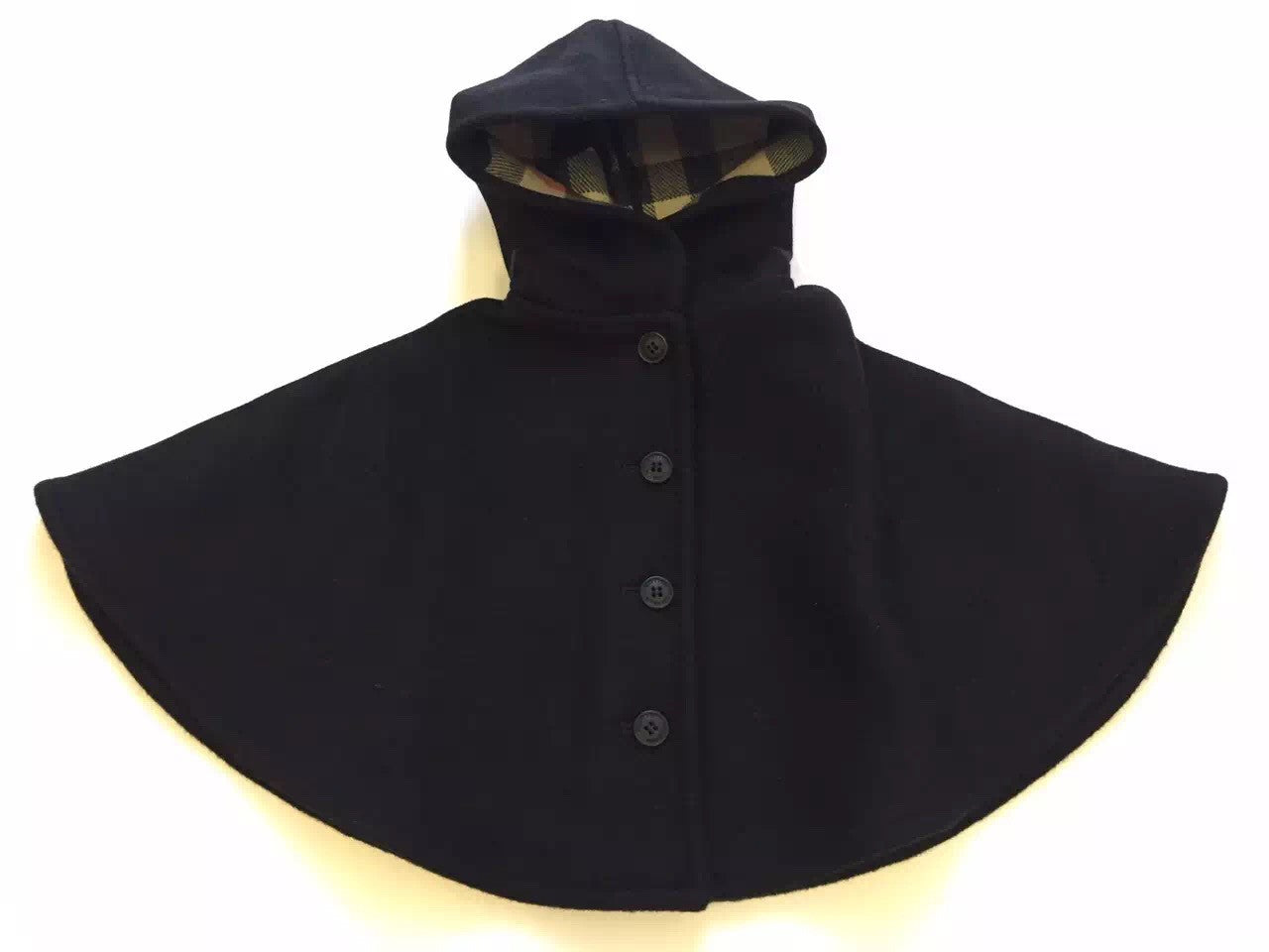 Baby Girls Black Hooded Wool Shawls - CÉMAROSE | Children's Fashion Store - 1