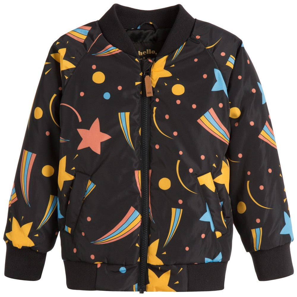 Girls Black Starry Sky Printed Jackt - CÉMAROSE | Children's Fashion Store - 1