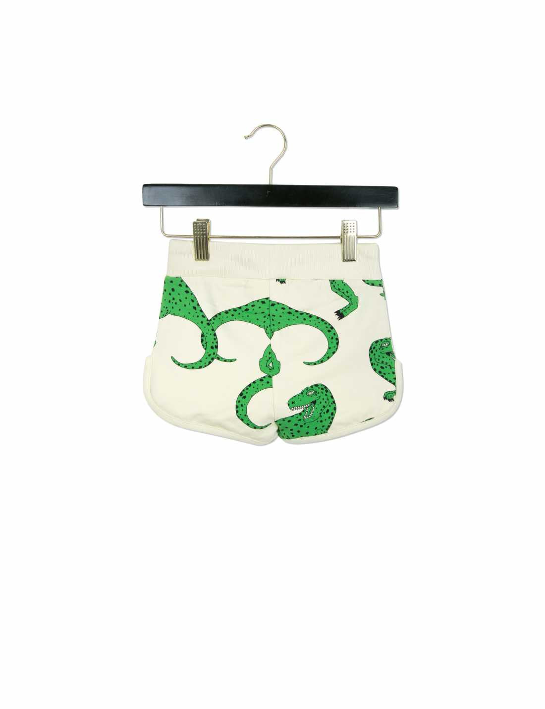 Girls White Cotton Short With Green T-Rex Print - CÉMAROSE | Children's Fashion Store - 2