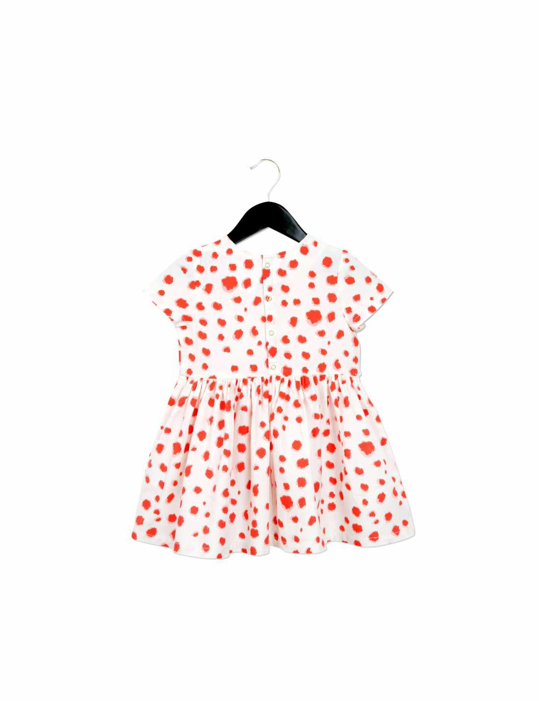 Girls White Cotton Dress With Red Spot Print - CÉMAROSE | Children's Fashion Store - 2