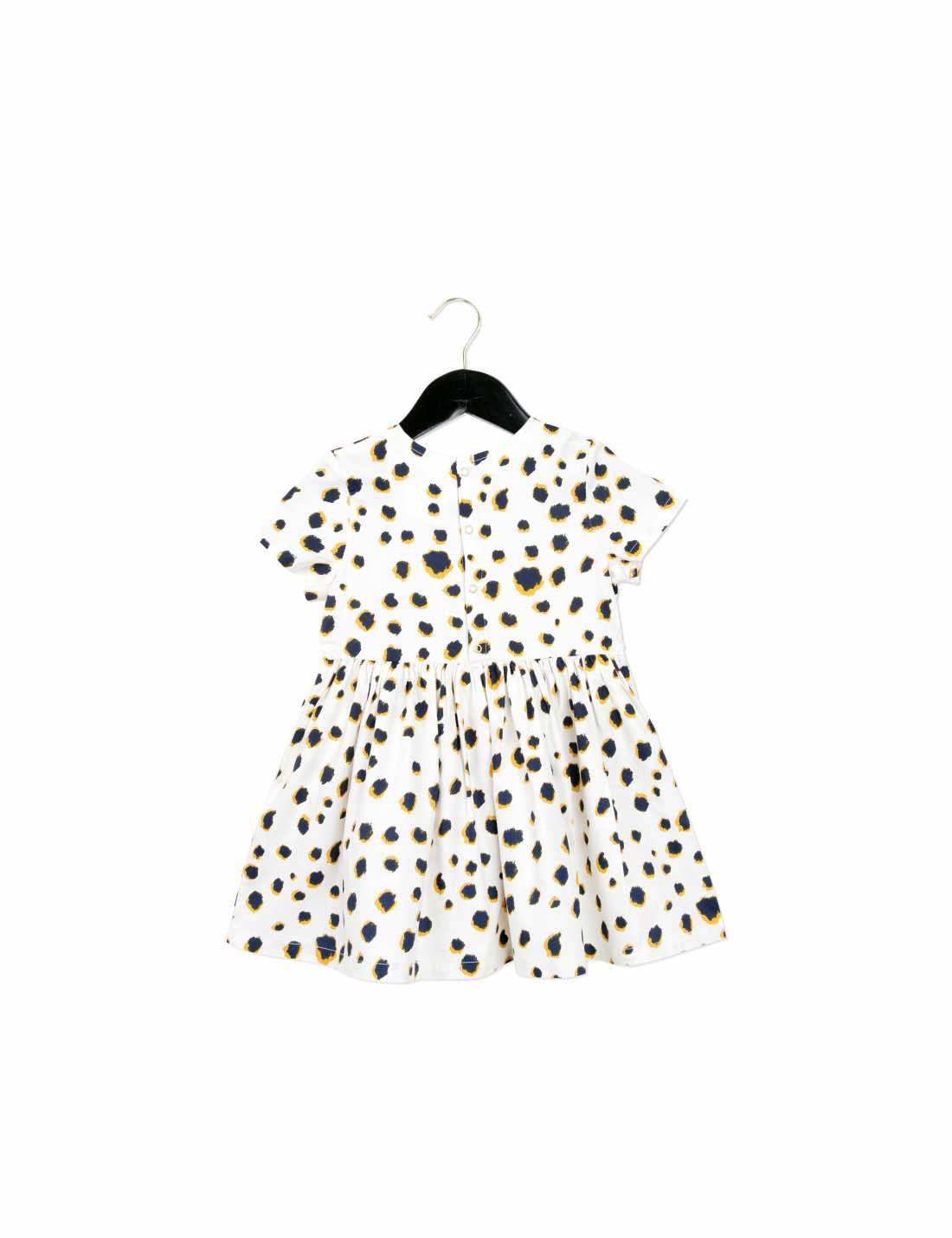 Girls White Cotton Dress With Blue Spot Print - CÉMAROSE | Children's Fashion Store - 2