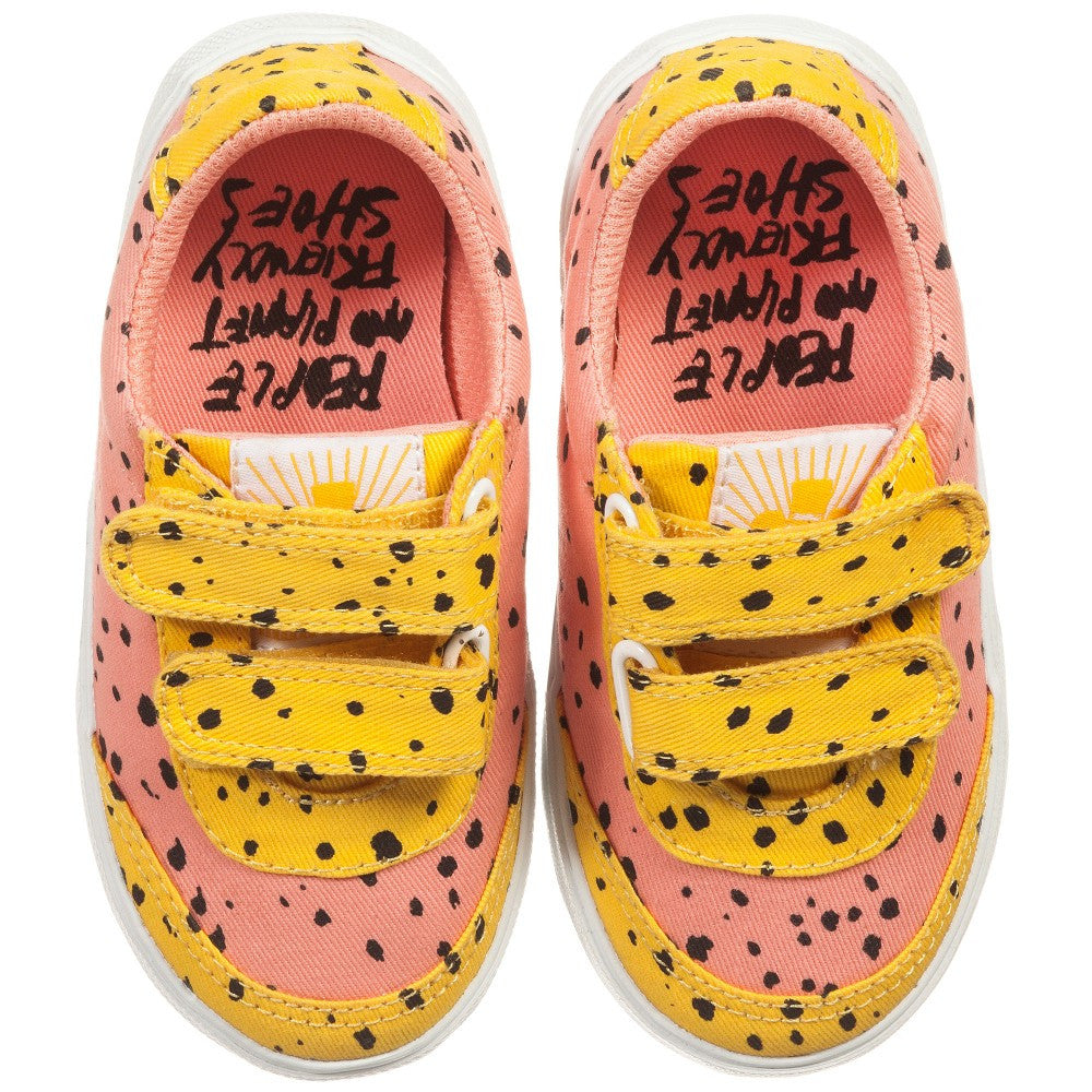 Baby Pink Velcro Sneaker With Spot Trims - CÉMAROSE | Children's Fashion Store - 2
