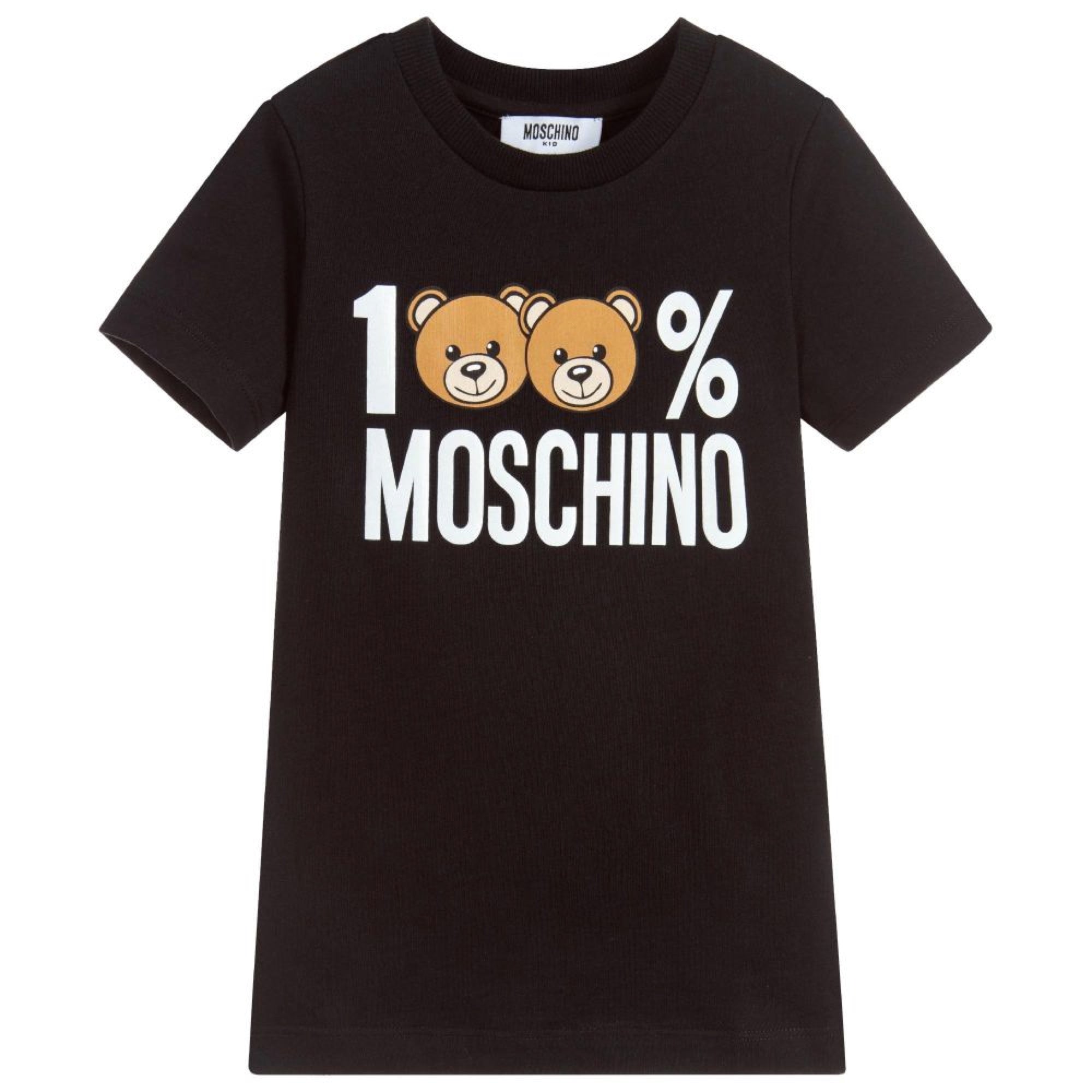 Girls & Boys Black Cotton T-shirt