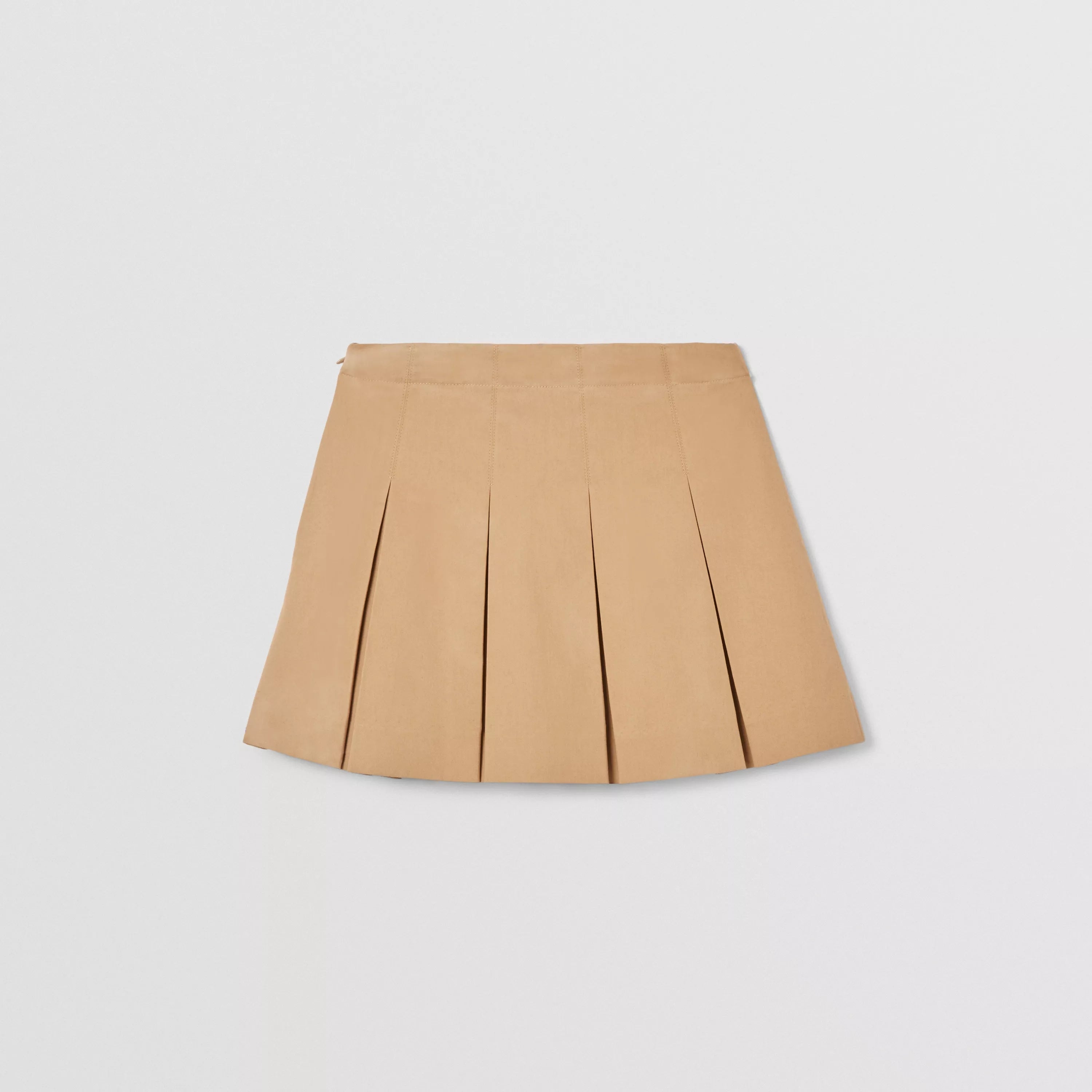 Girls Beige Logo Pleated Skirt