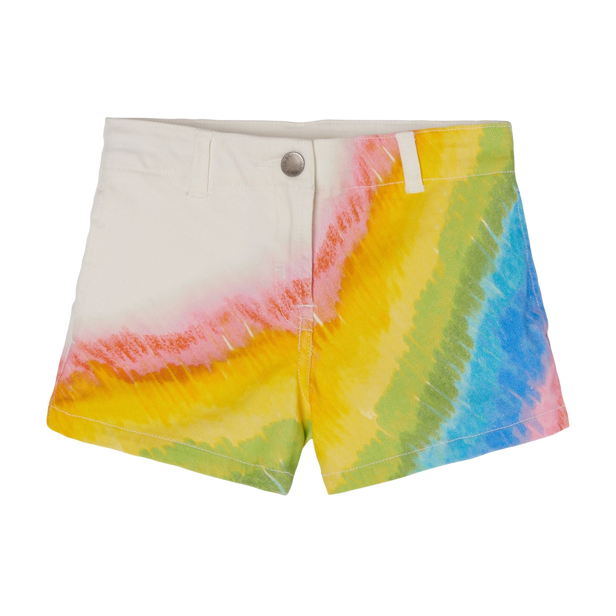 Girls White Rainbow Shorts