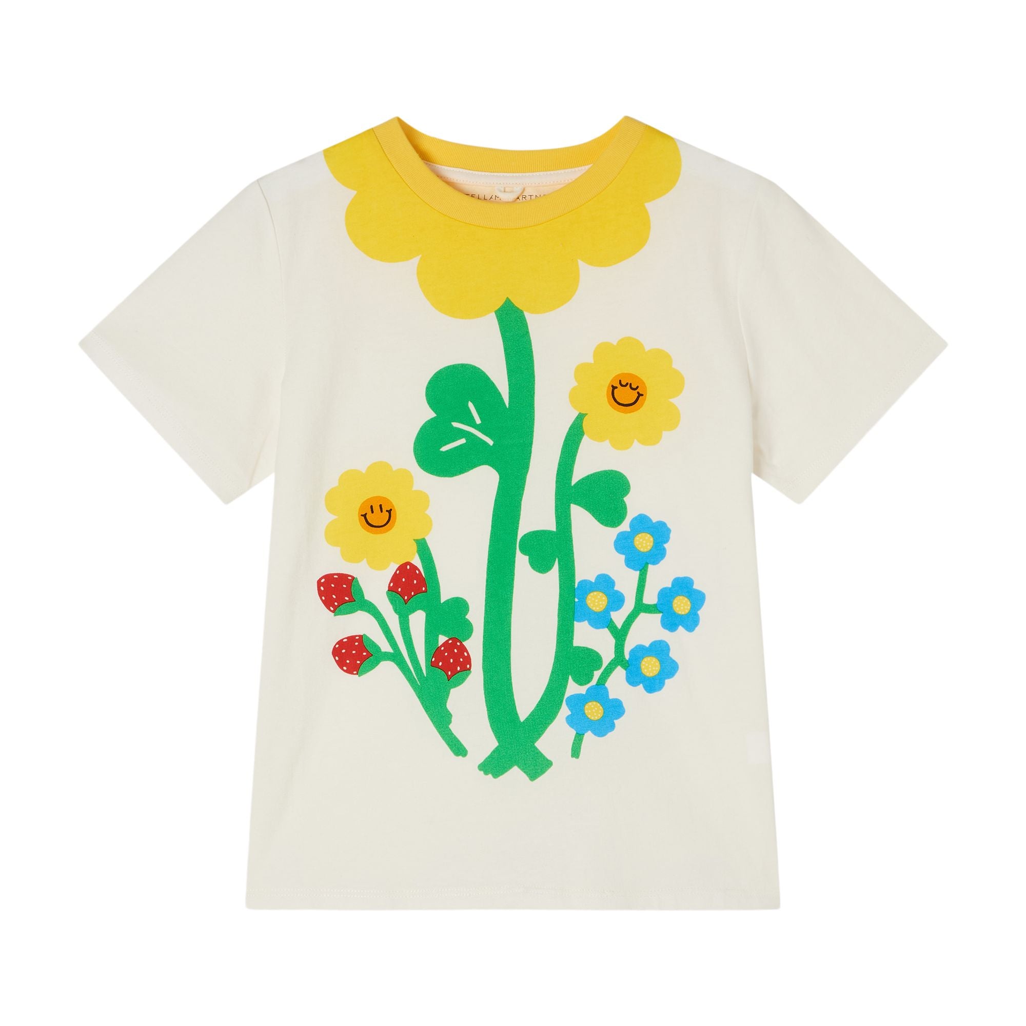 Girls White Cotton T-Shirt
