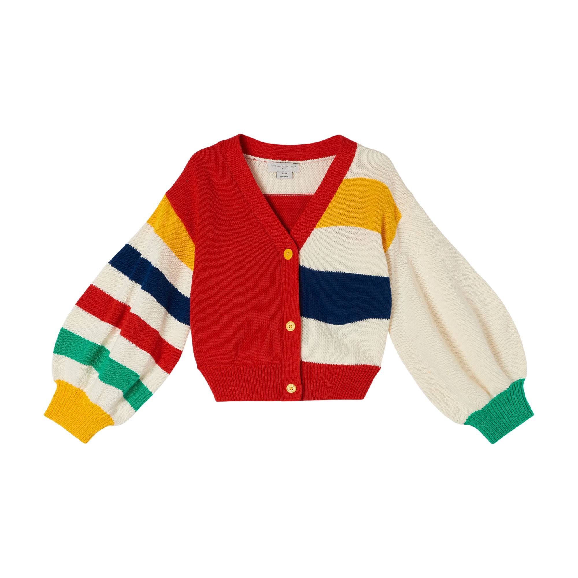 Girls Multicolor Splicing Cardigan