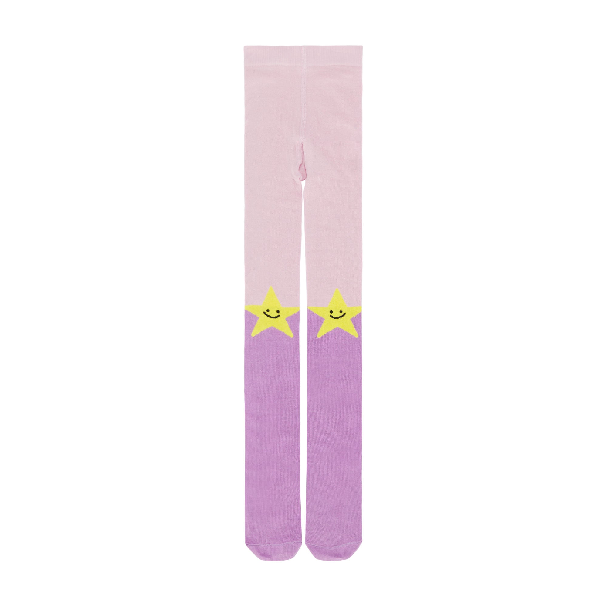 Girls Pink Stars Cotton Tights