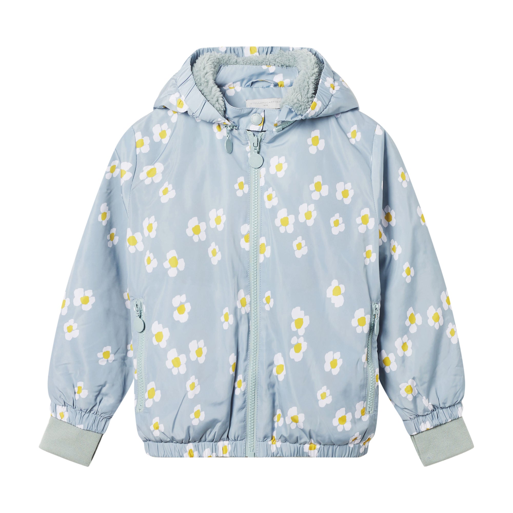 Girls Blue Printed Jacket