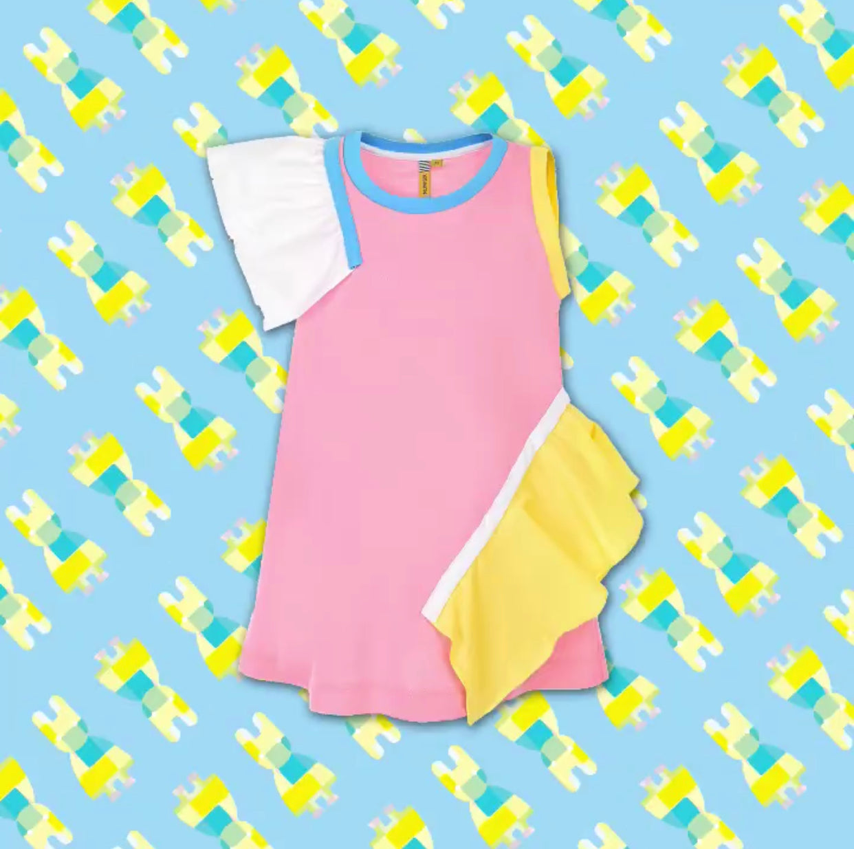 Girls Pink Sleeveless Cotton Dress